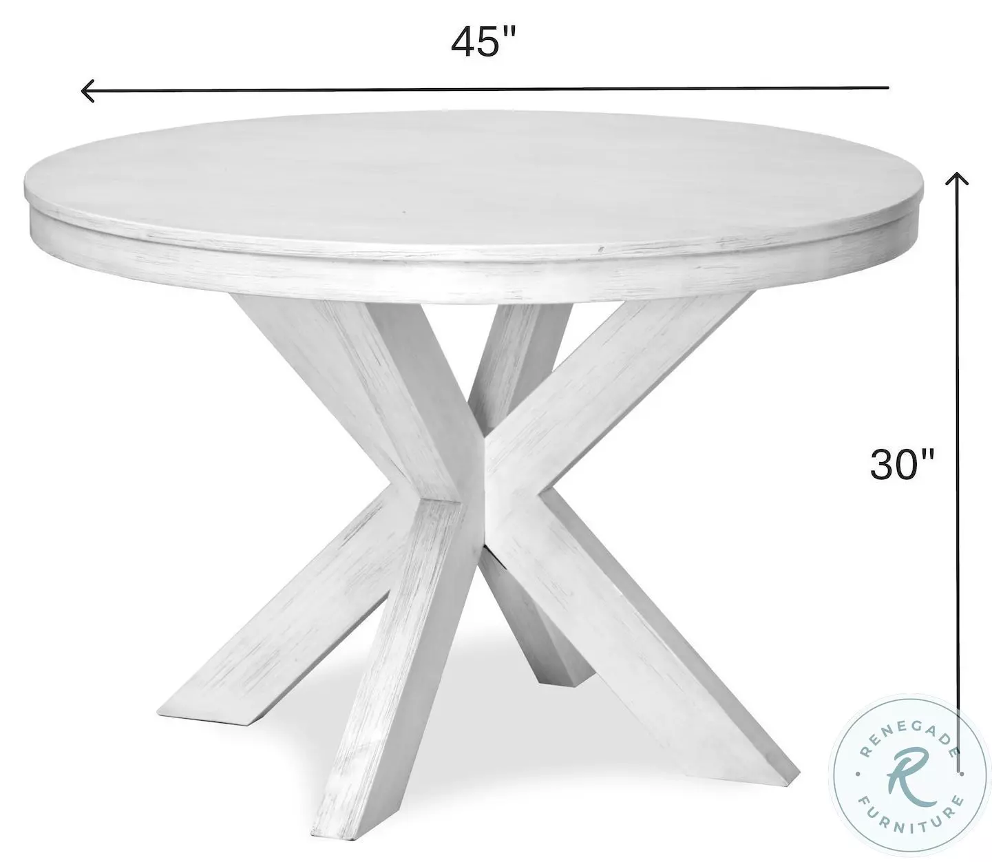 Bay Harbor Weathered White 45" Round Dining Table