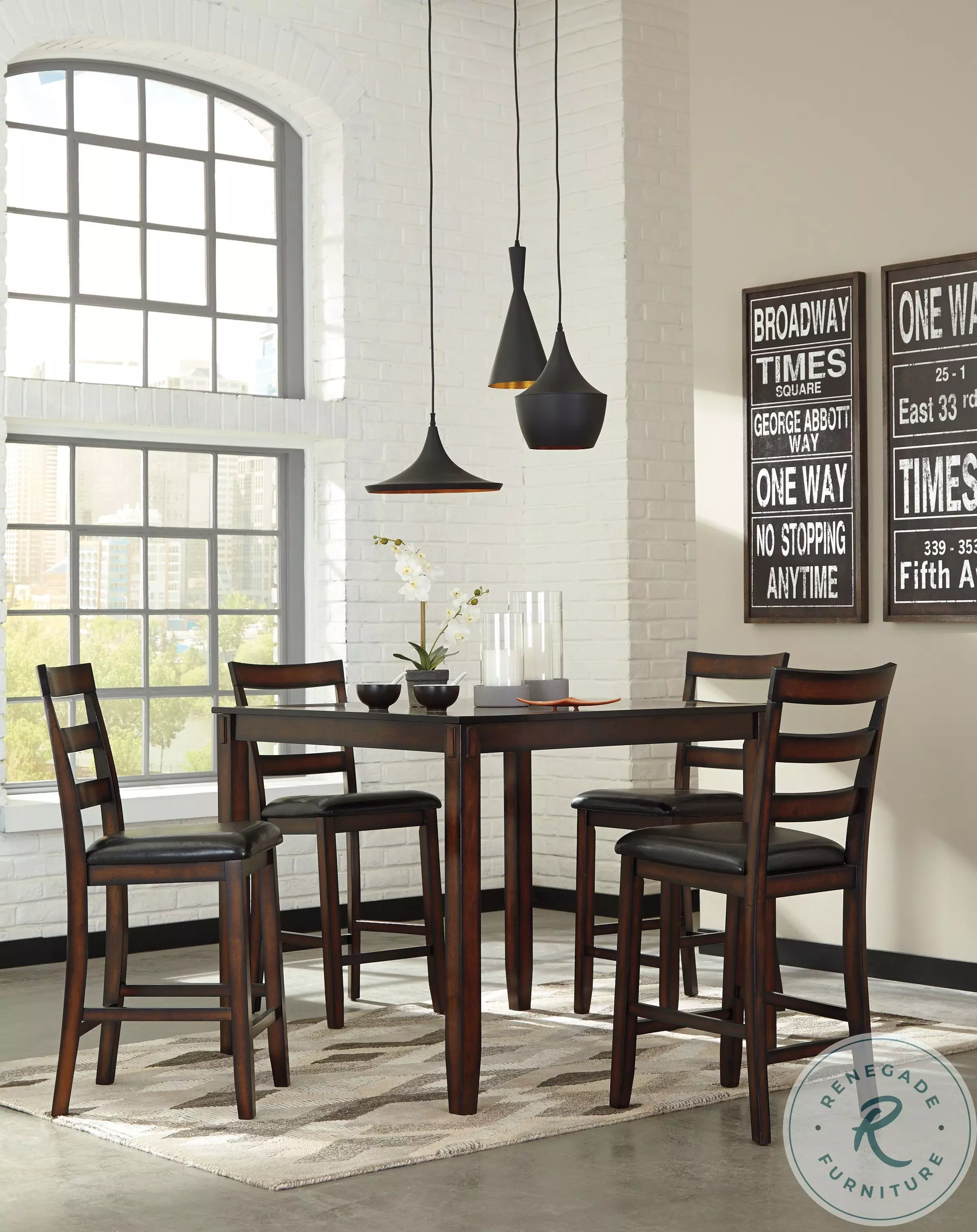Coviar Brown Piece Counter Height Dining Room Set from Ashley