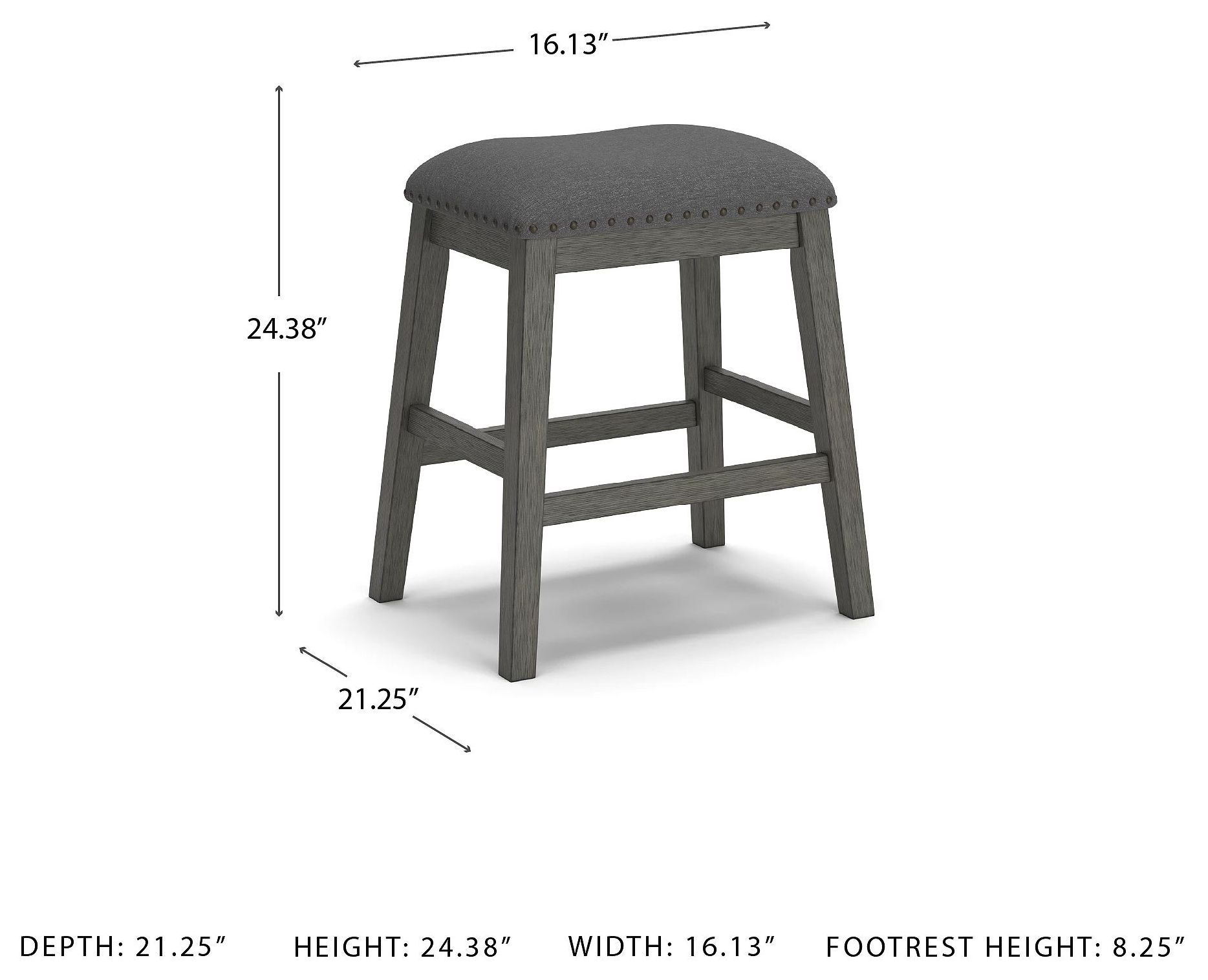 Caitbrook Gray Upholstered Stool Set of 2