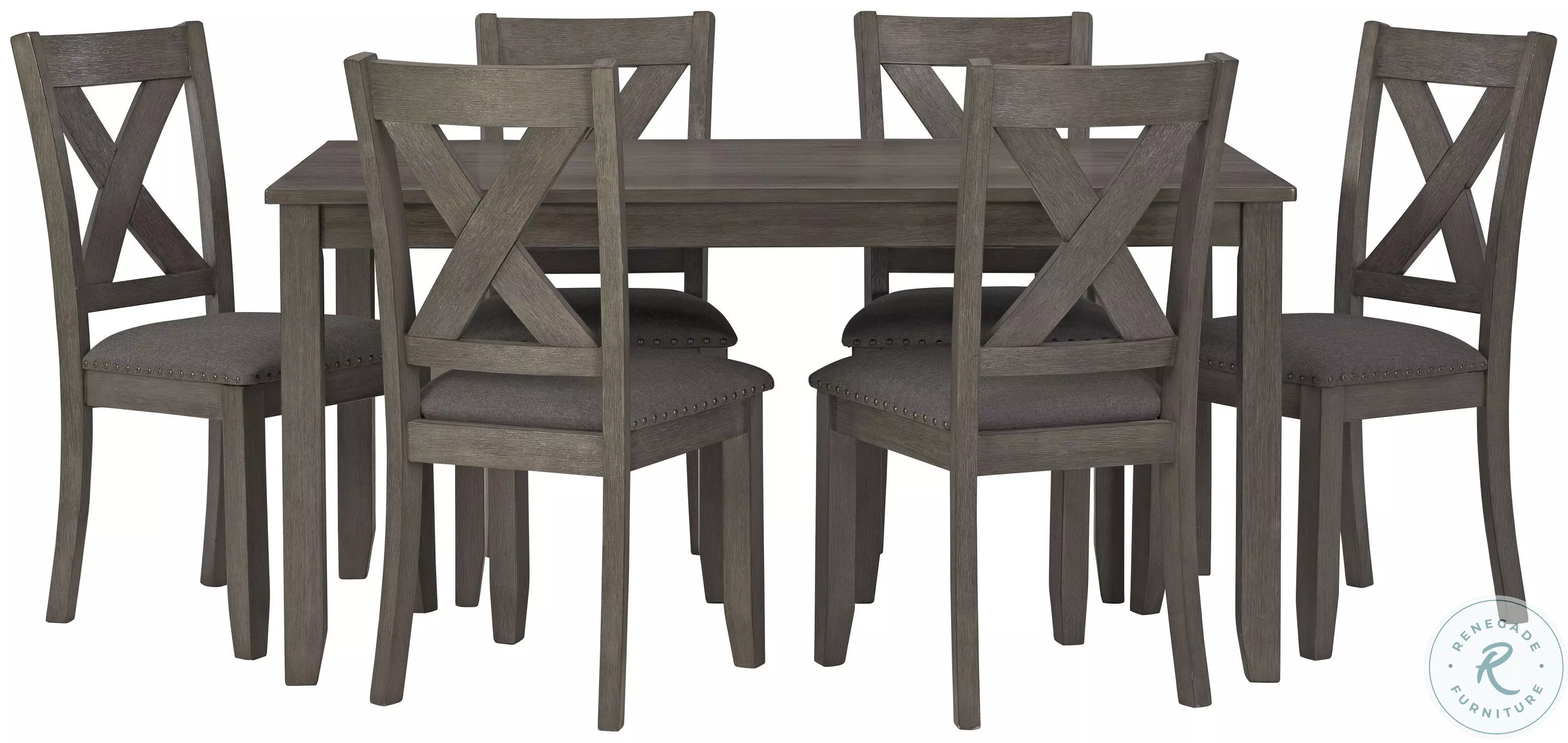 Caitbrook Gray 7 Piece Rectangular Table Set from Ashley | Coleman