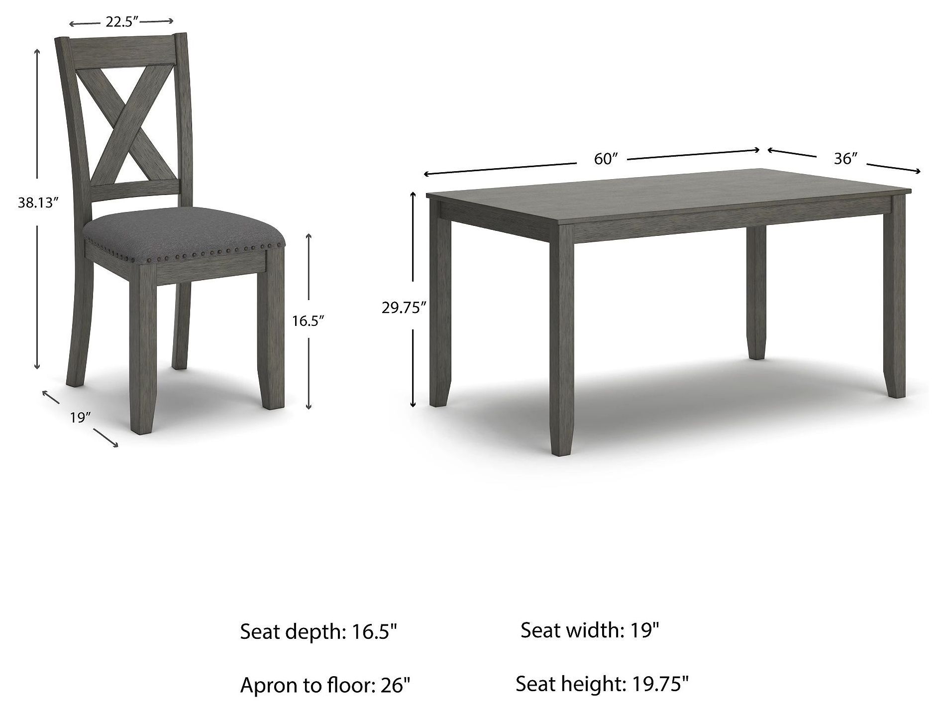 Caitbrook Gray 7 Piece Rectangular Dining Table Set