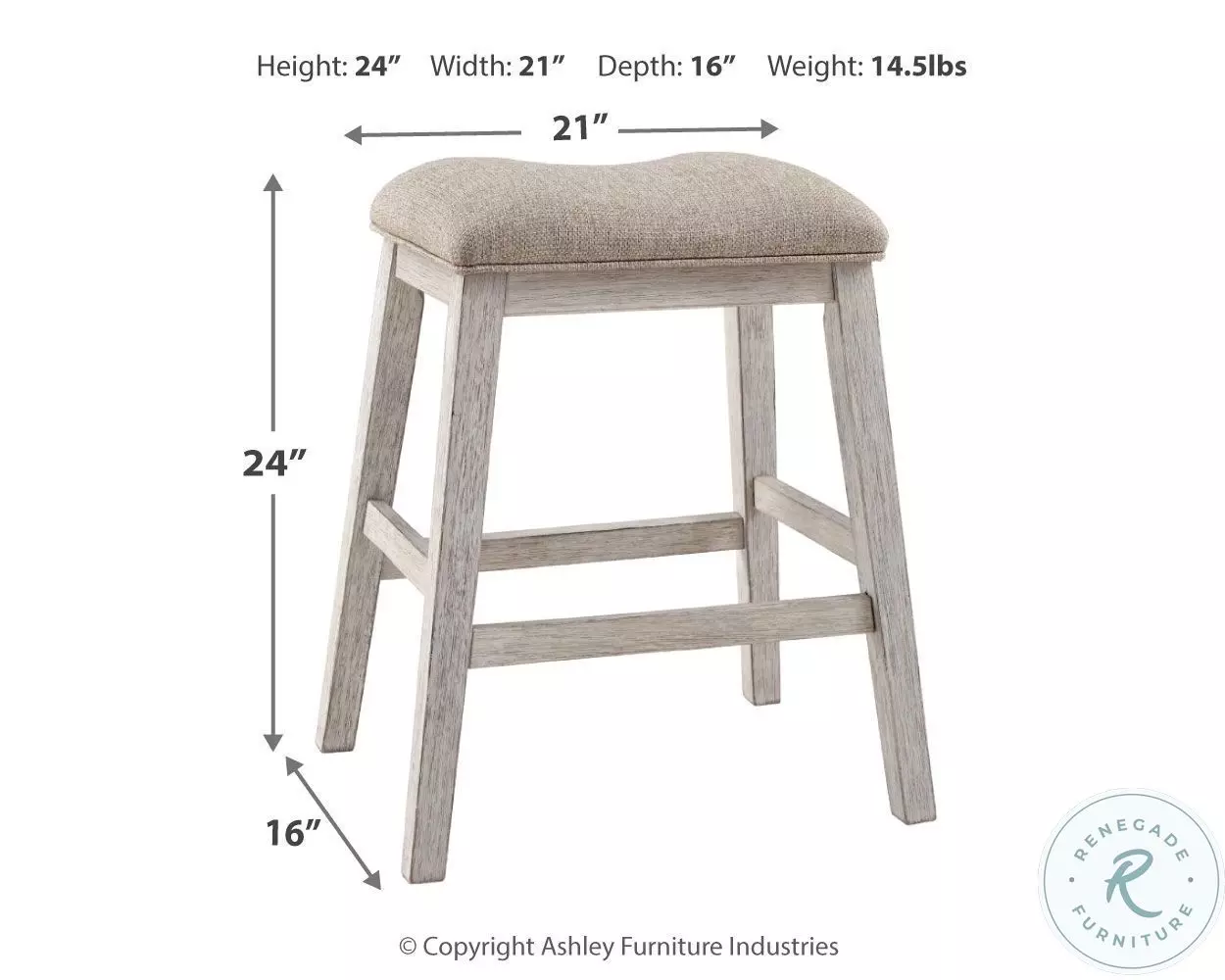 Skempton White And Light Brown Counter Height Stool Set Of 2