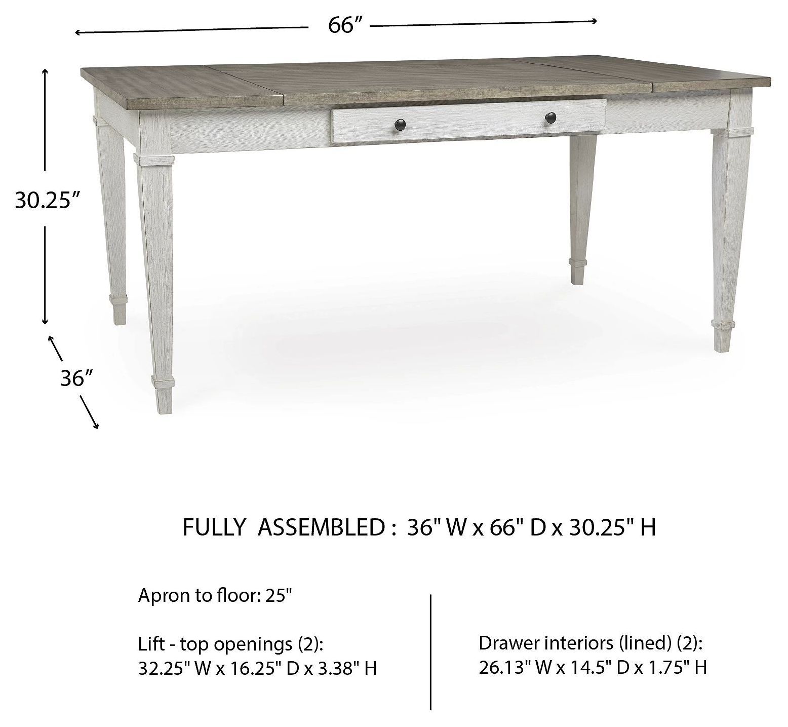 Skempton White And Light Brown Dining Table