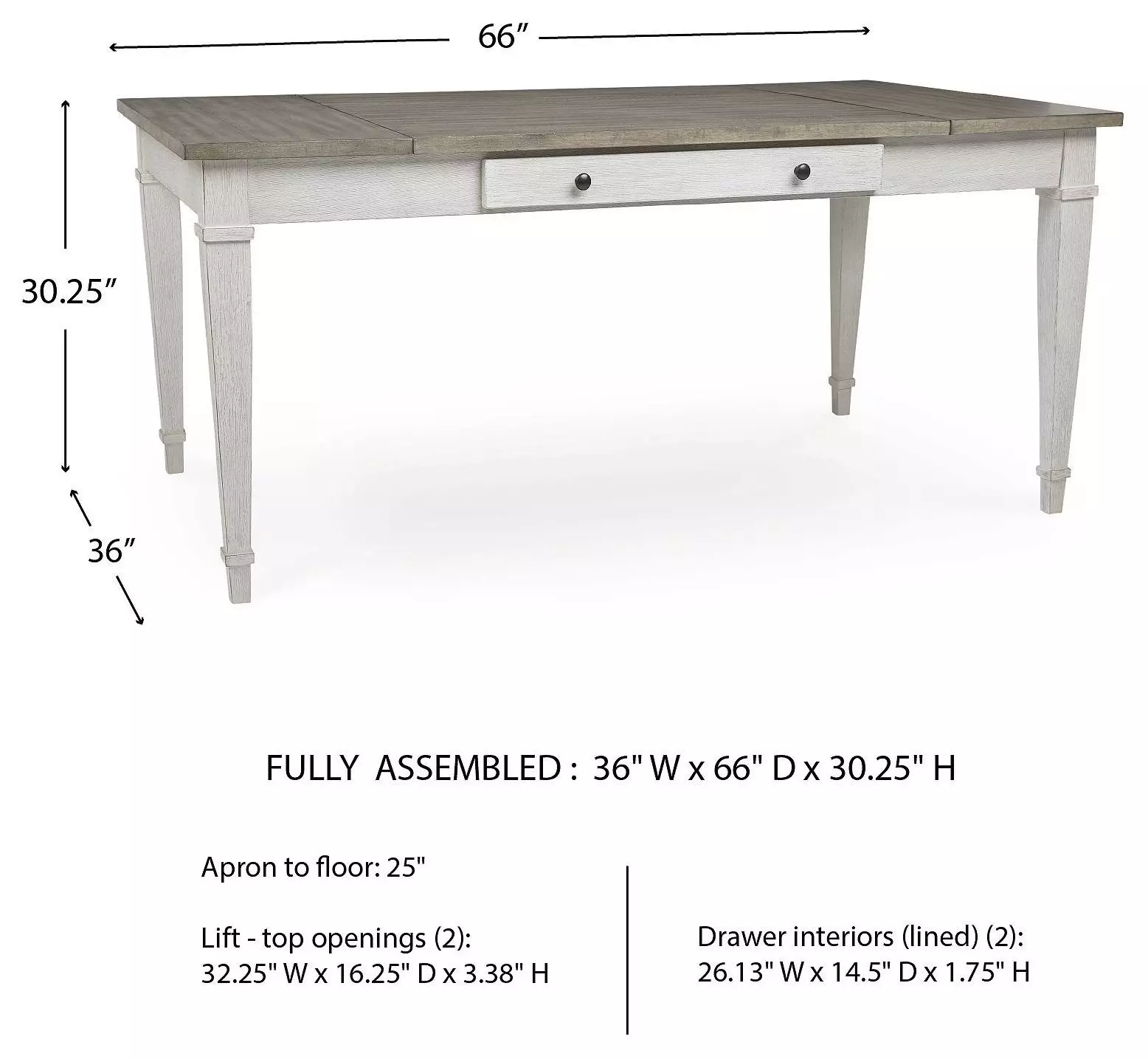 Skempton White And Light Brown Dining Table