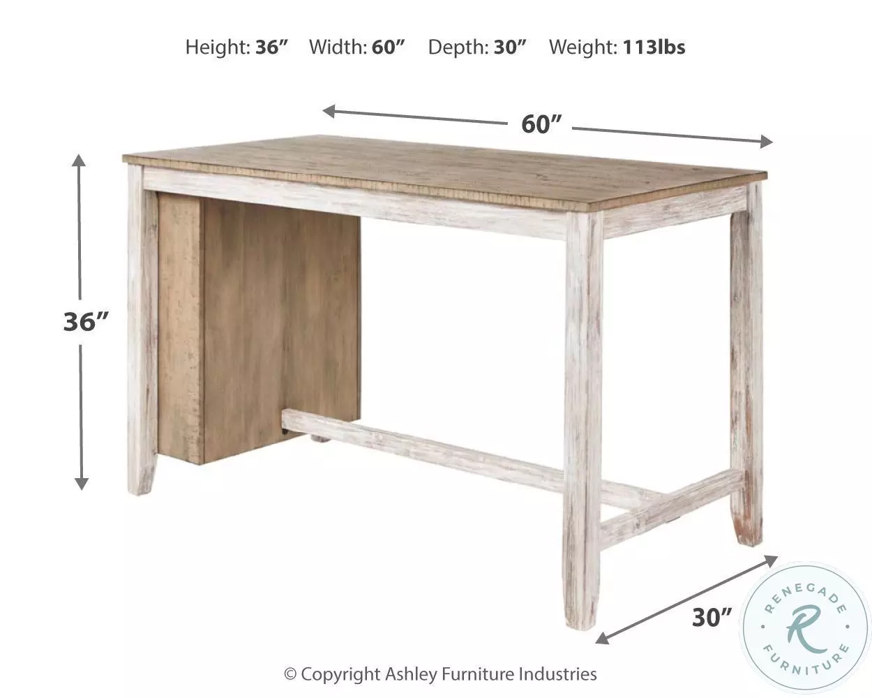 Skempton White And Light Brown Counter Height Dining Table
