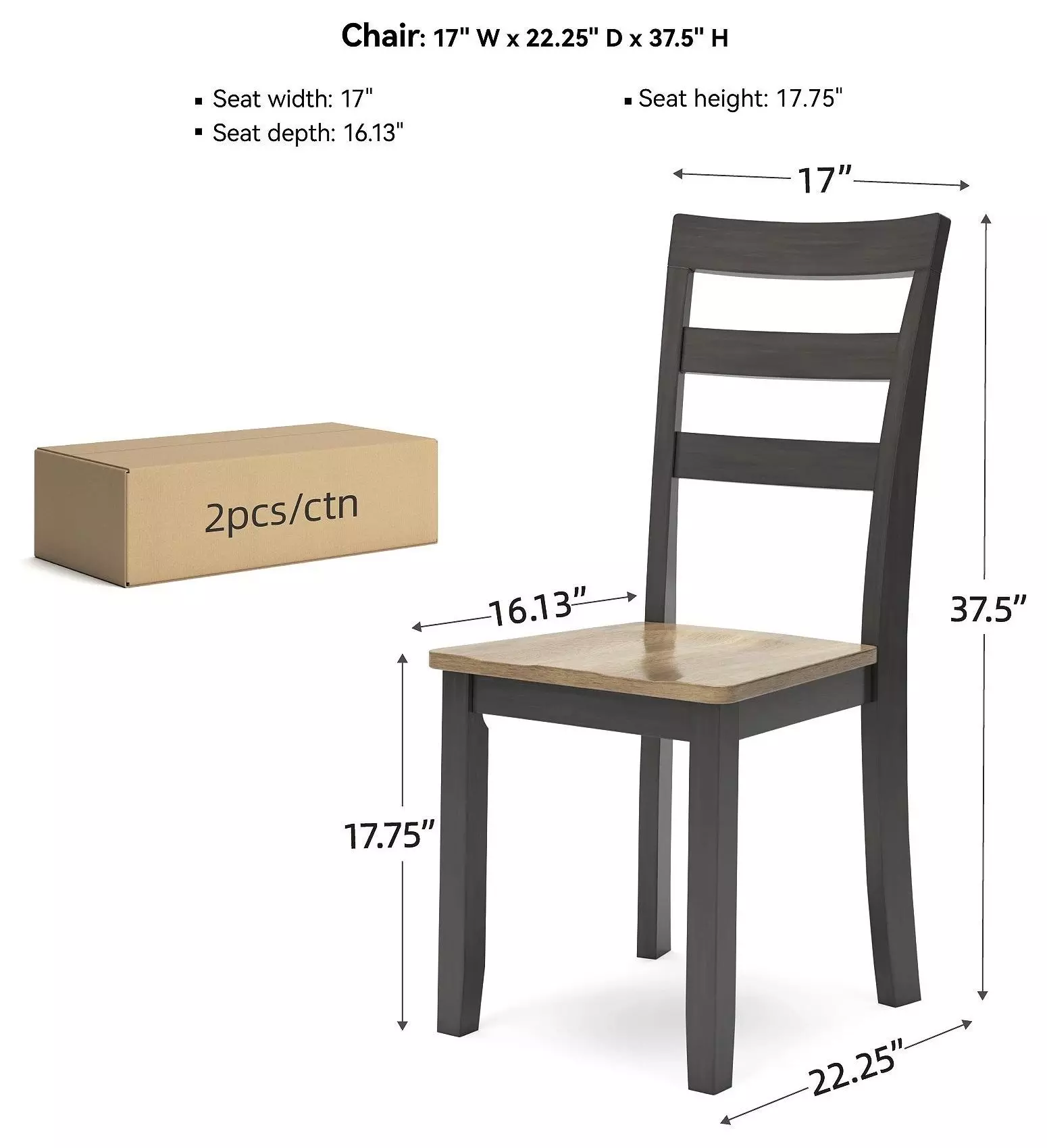Gesthaven Natural And Brown Side Chair Set Of 2