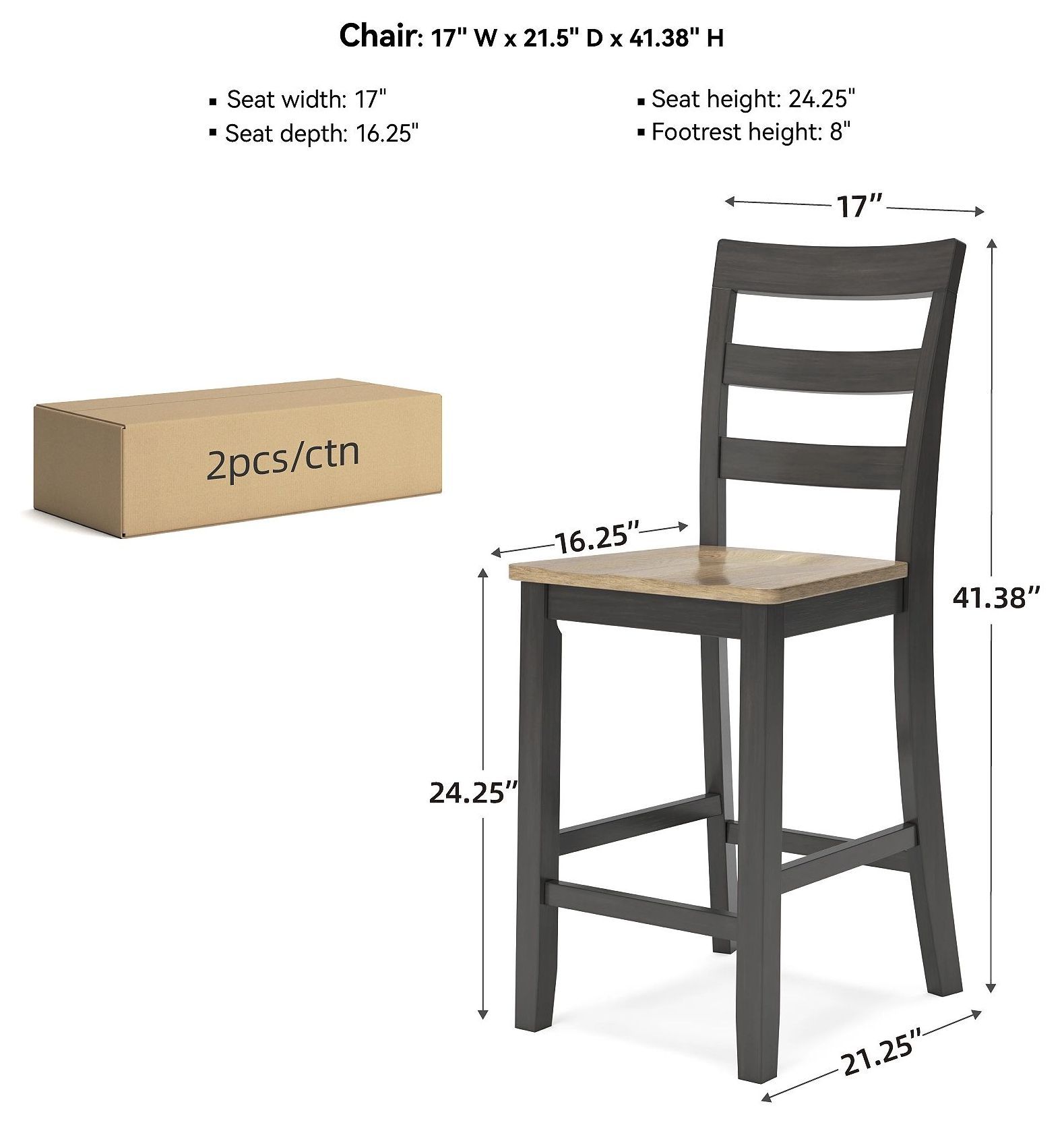 Gesthaven Natural And Brown Counter Height Stool Set Of 2