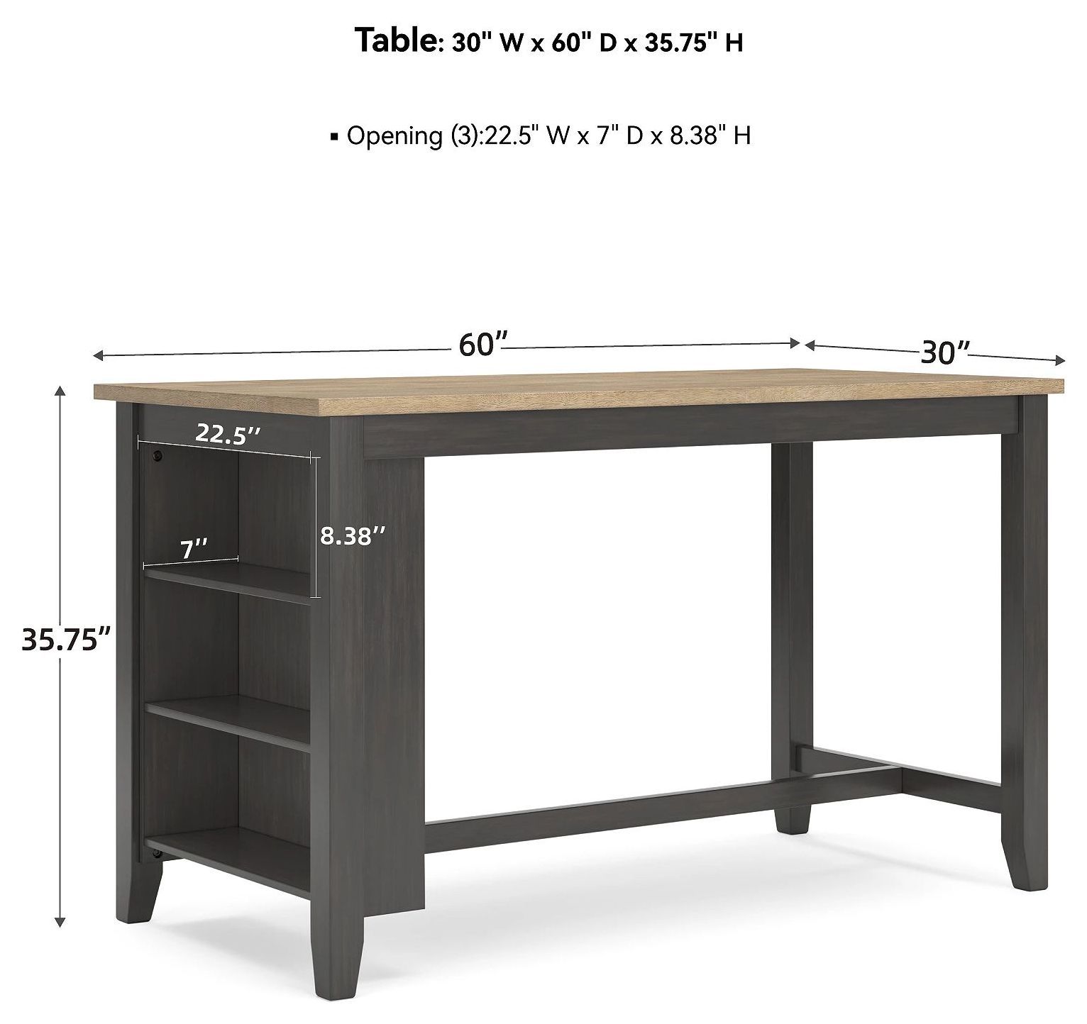 Gesthaven Natural And Brown Rectangular Counter Height Dining Table