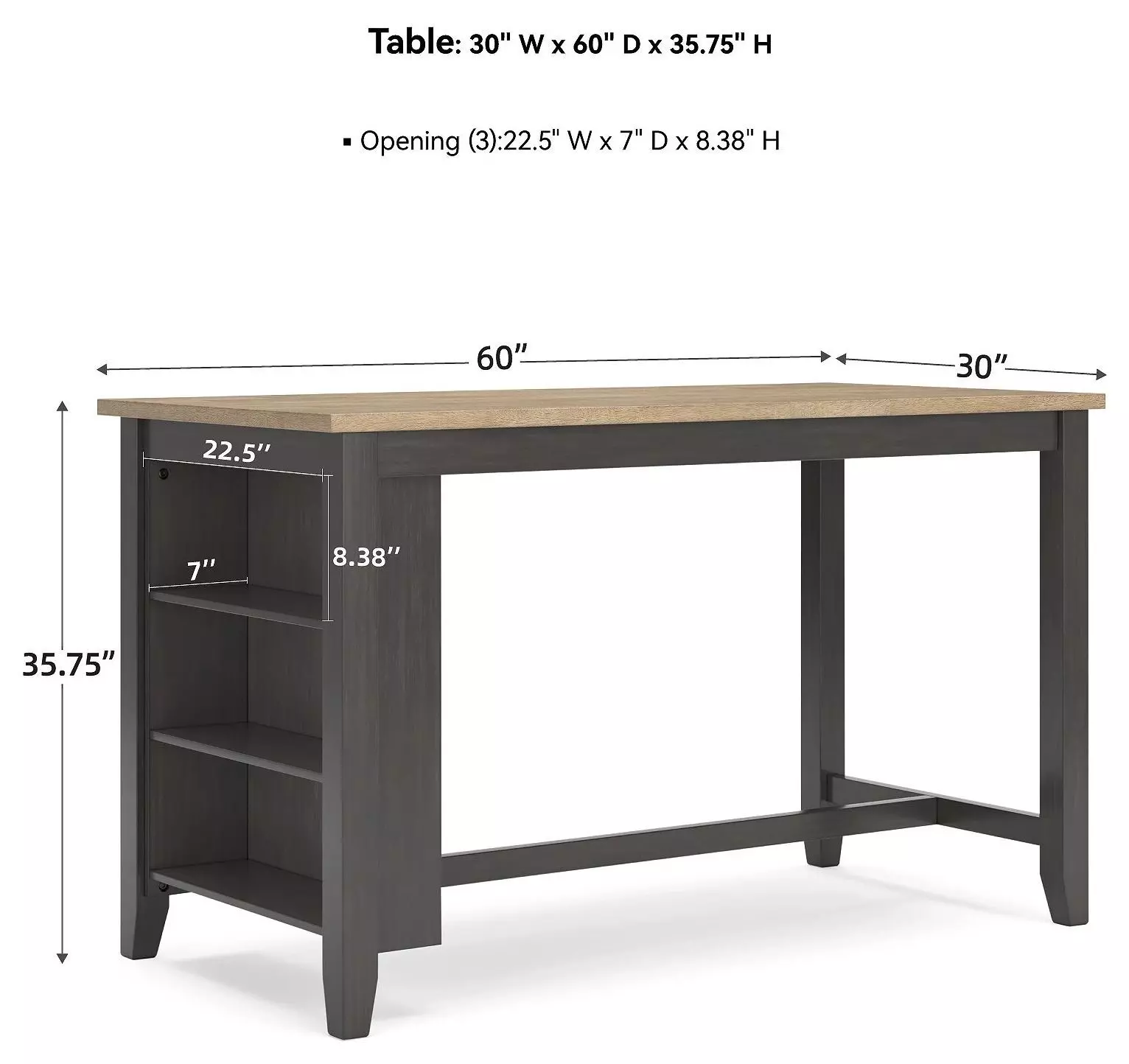 Gesthaven Natural And Brown Rectangular Counter Height Dining Table