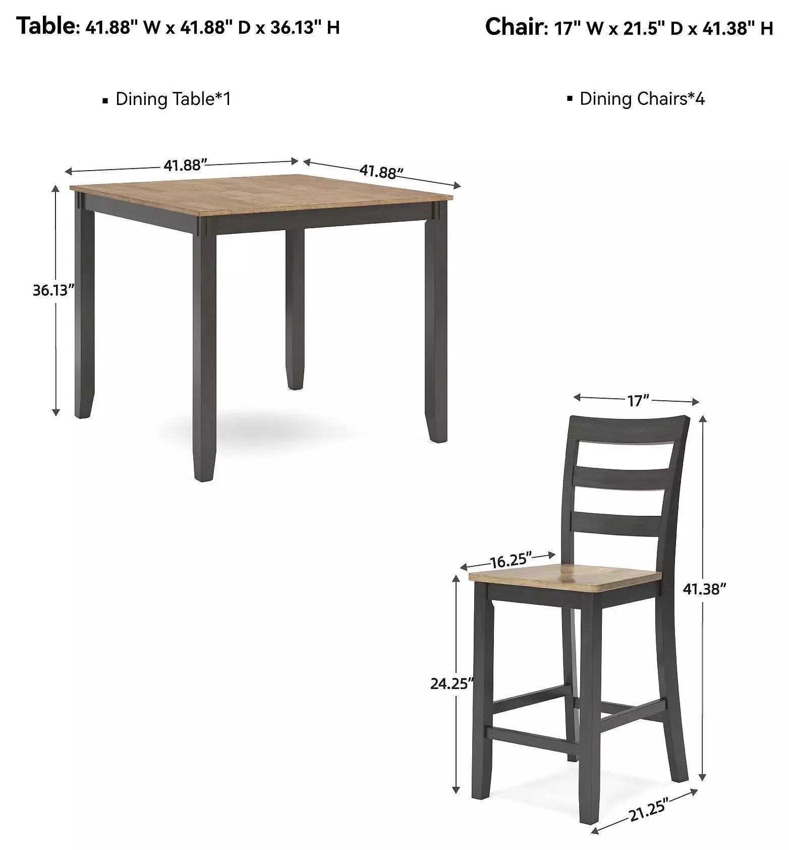 Gesthaven Natural And Brown 5 Piece Counter Height Dining Set