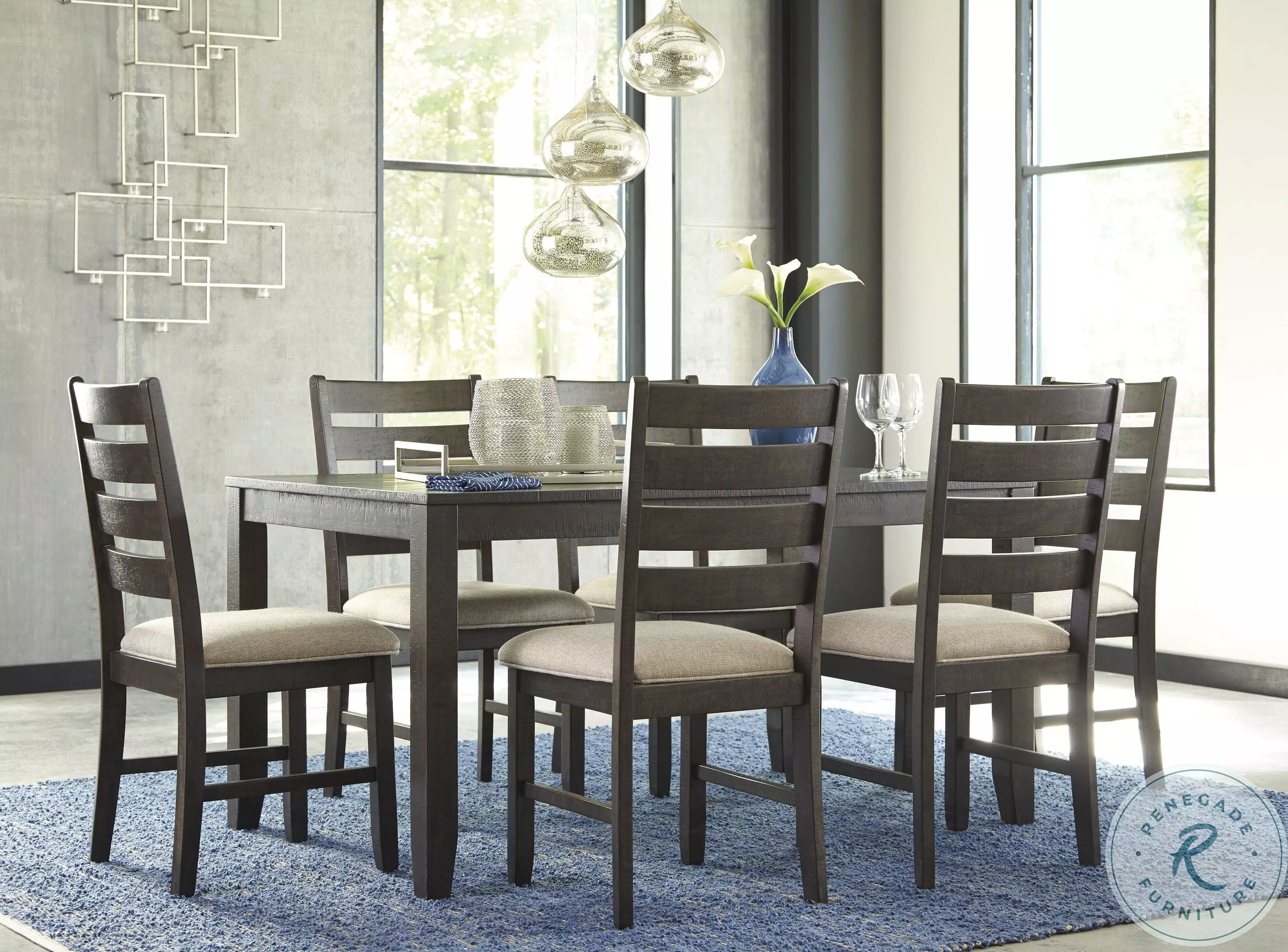 Rokane Brown 7 Piece Dining Room Set From Home Gallery Stores
