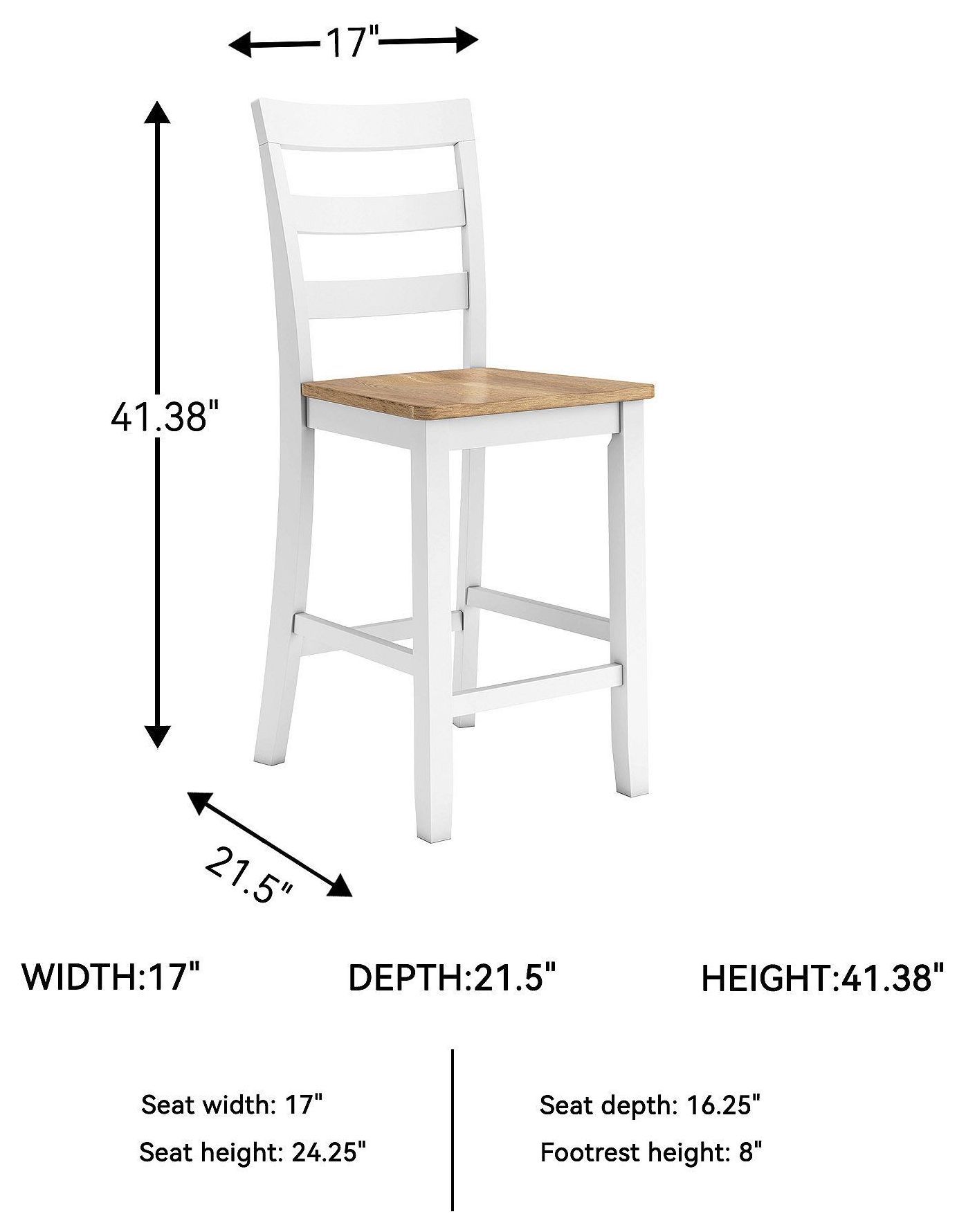 Gesthaven Natural And White Counter Height Stool Set Of 2