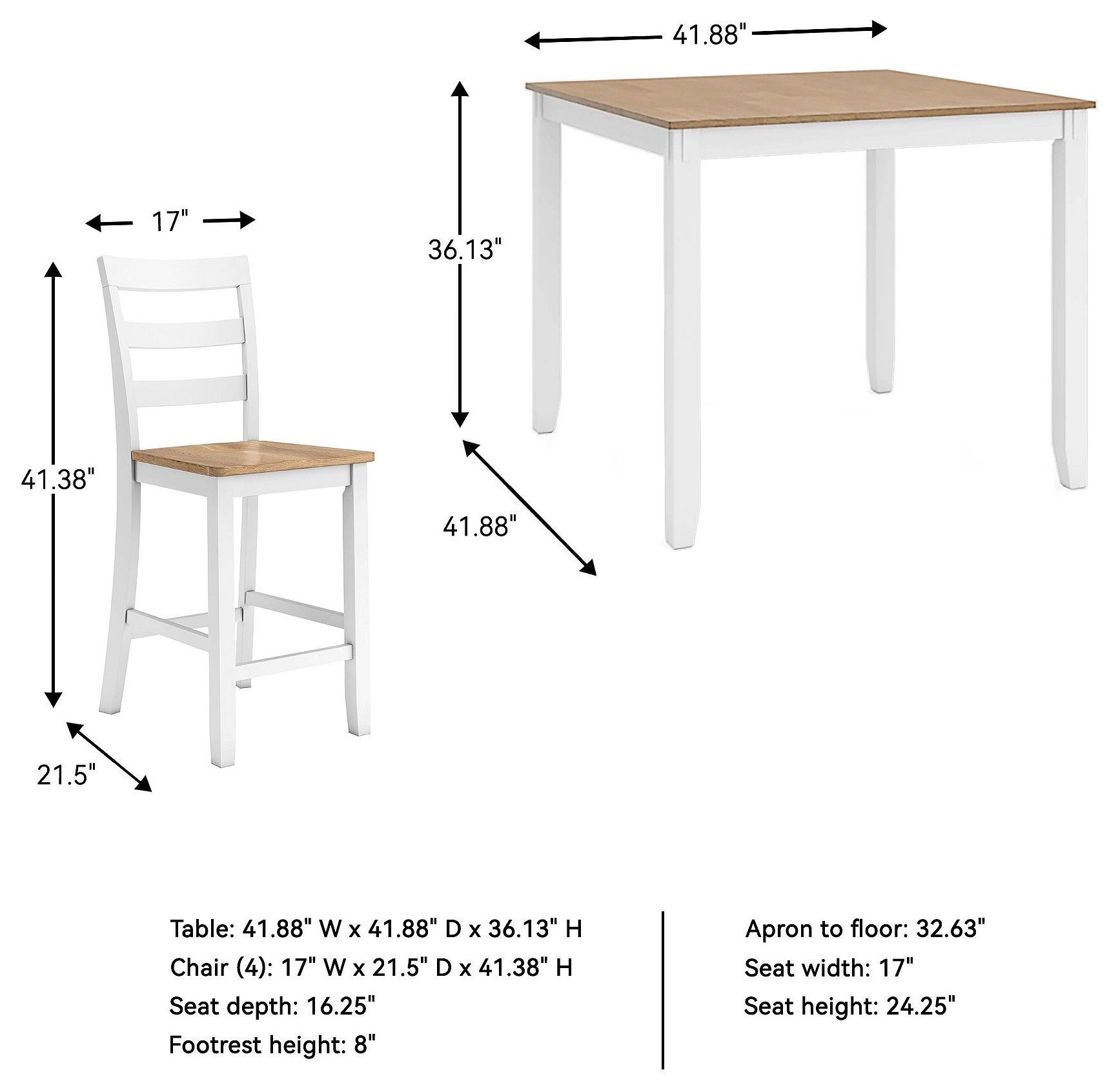 Gesthaven Natural And White 5 Piece Counter Height Dining Set