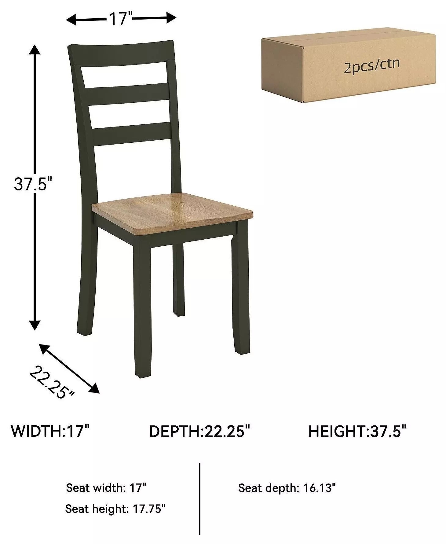 Gesthaven Natural And Green Side Chair Set Of 2