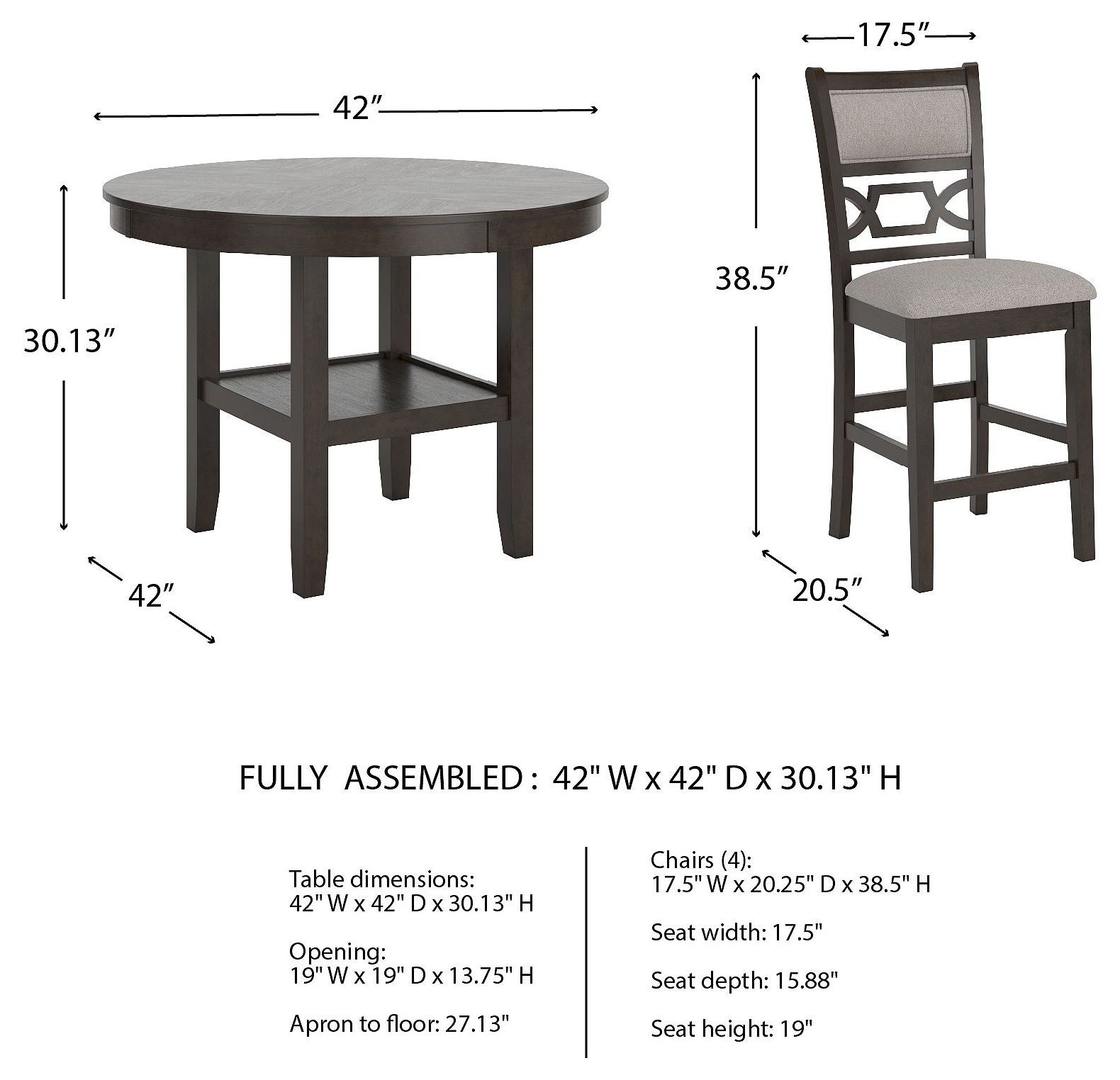 Langwest Cherry Brown 5 Piece Dining Set