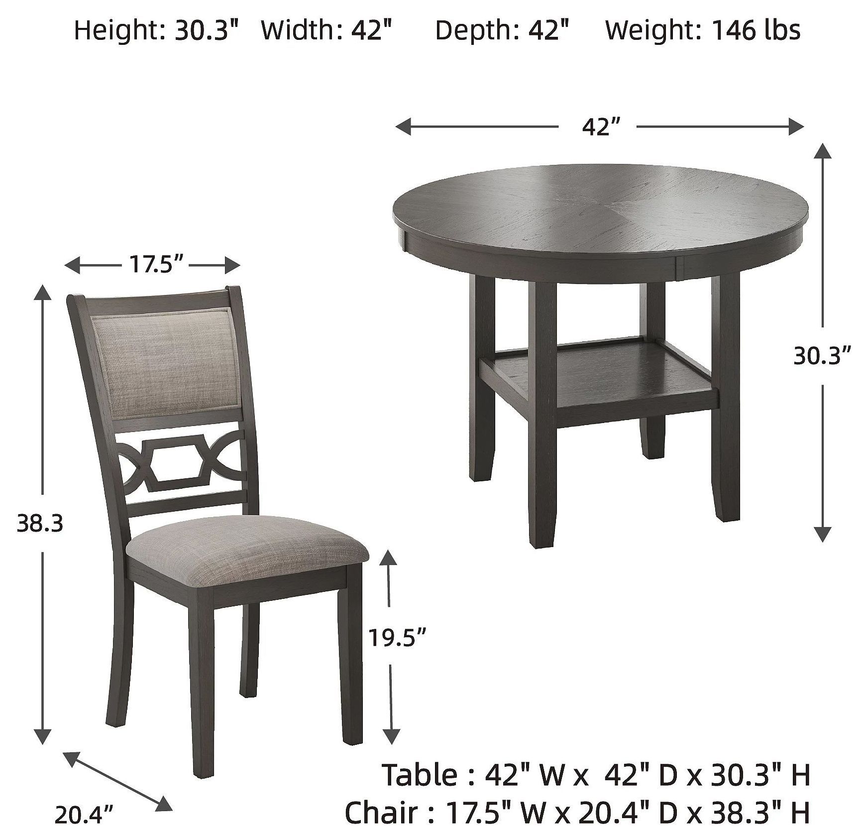Wrenning Light Gray 5 Piece Dining Set