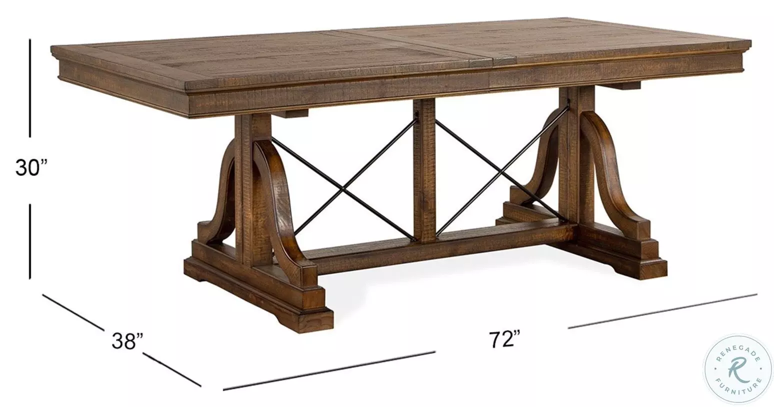 Bay Creek Toasted Nutmeg Trestle Extendable Dining Table from