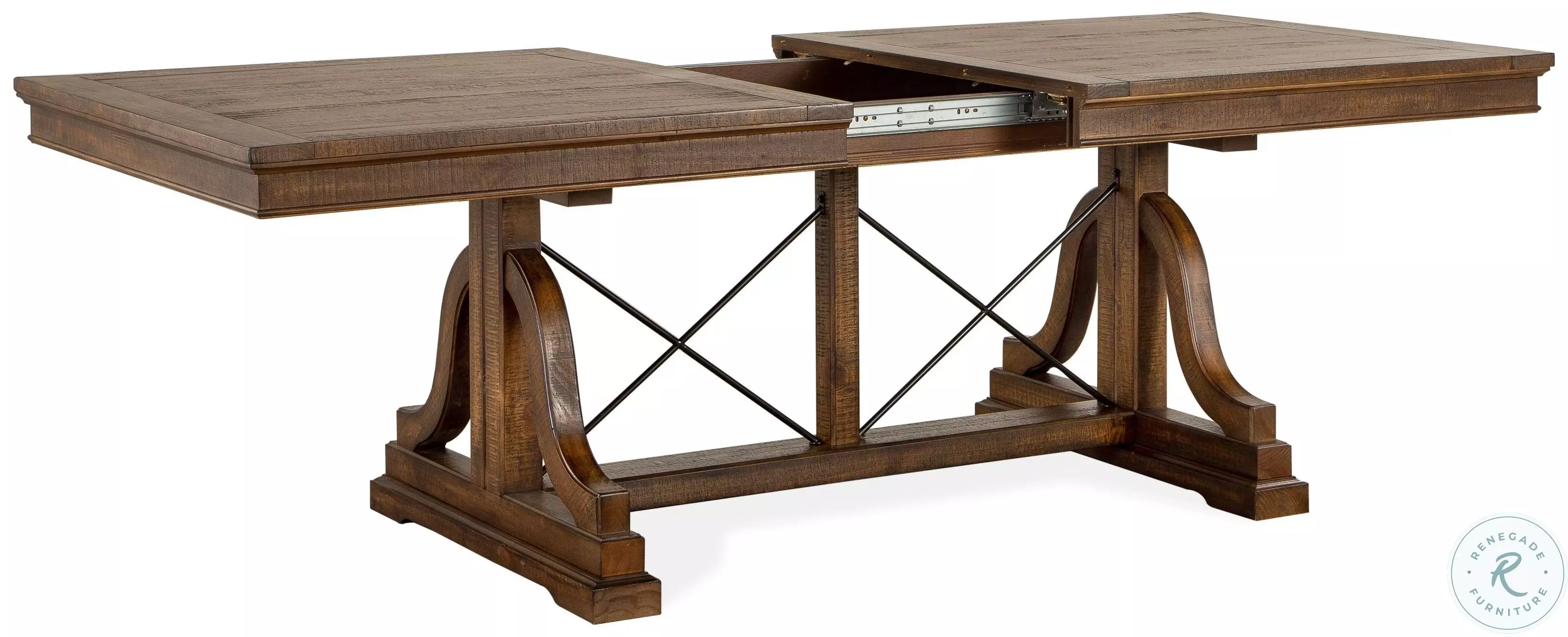 Bay Creek Toasted Nutmeg Trestle Extendable Dining Table From Home