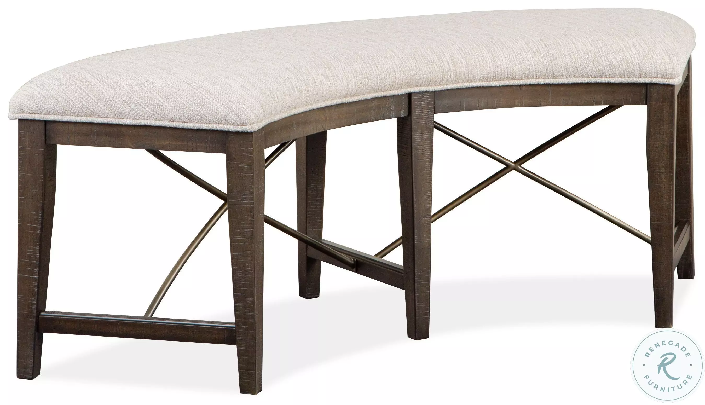 Westley Falls Graphite Upholstered Curved Bench From Home Gallery ...