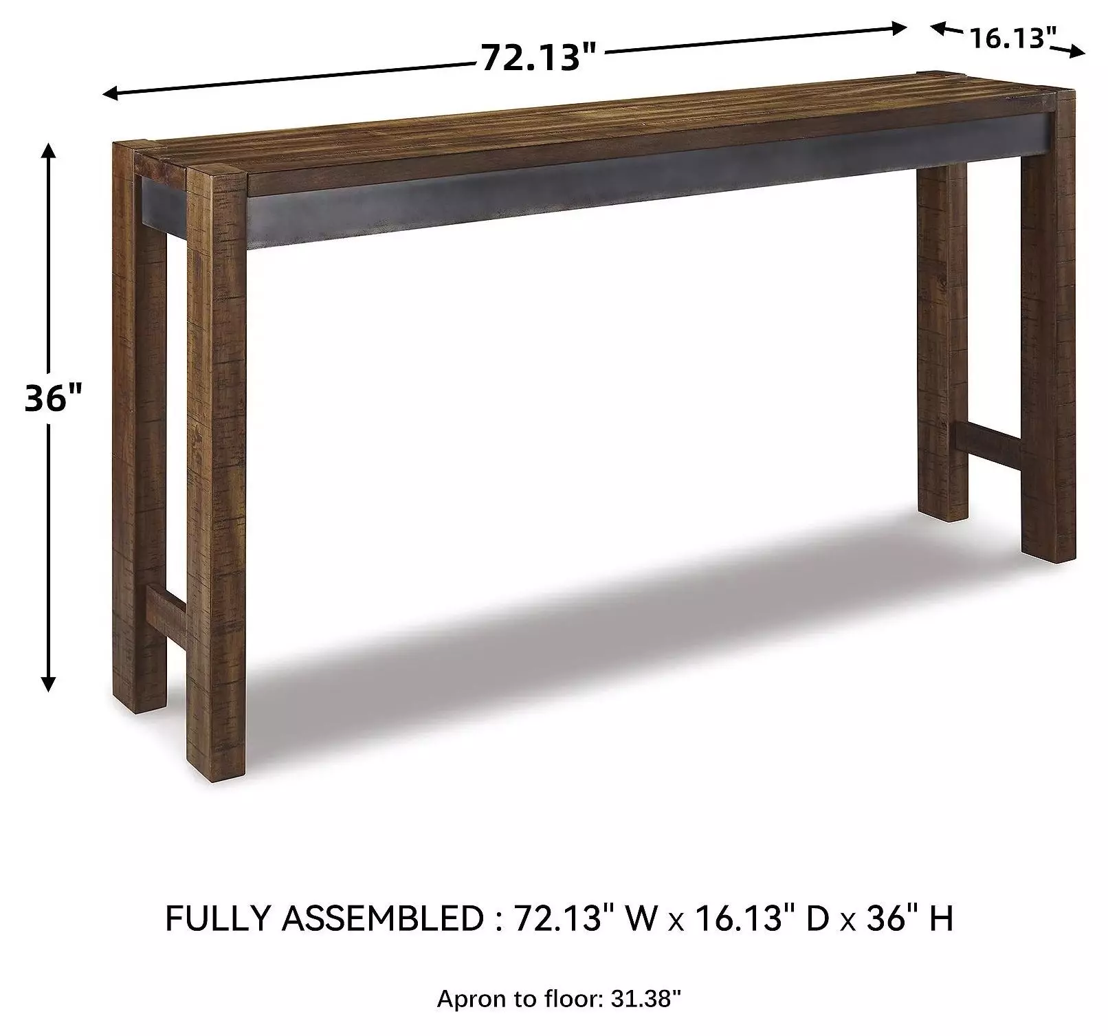 Torjin Brown and Gray Long Counter Height Dining Table