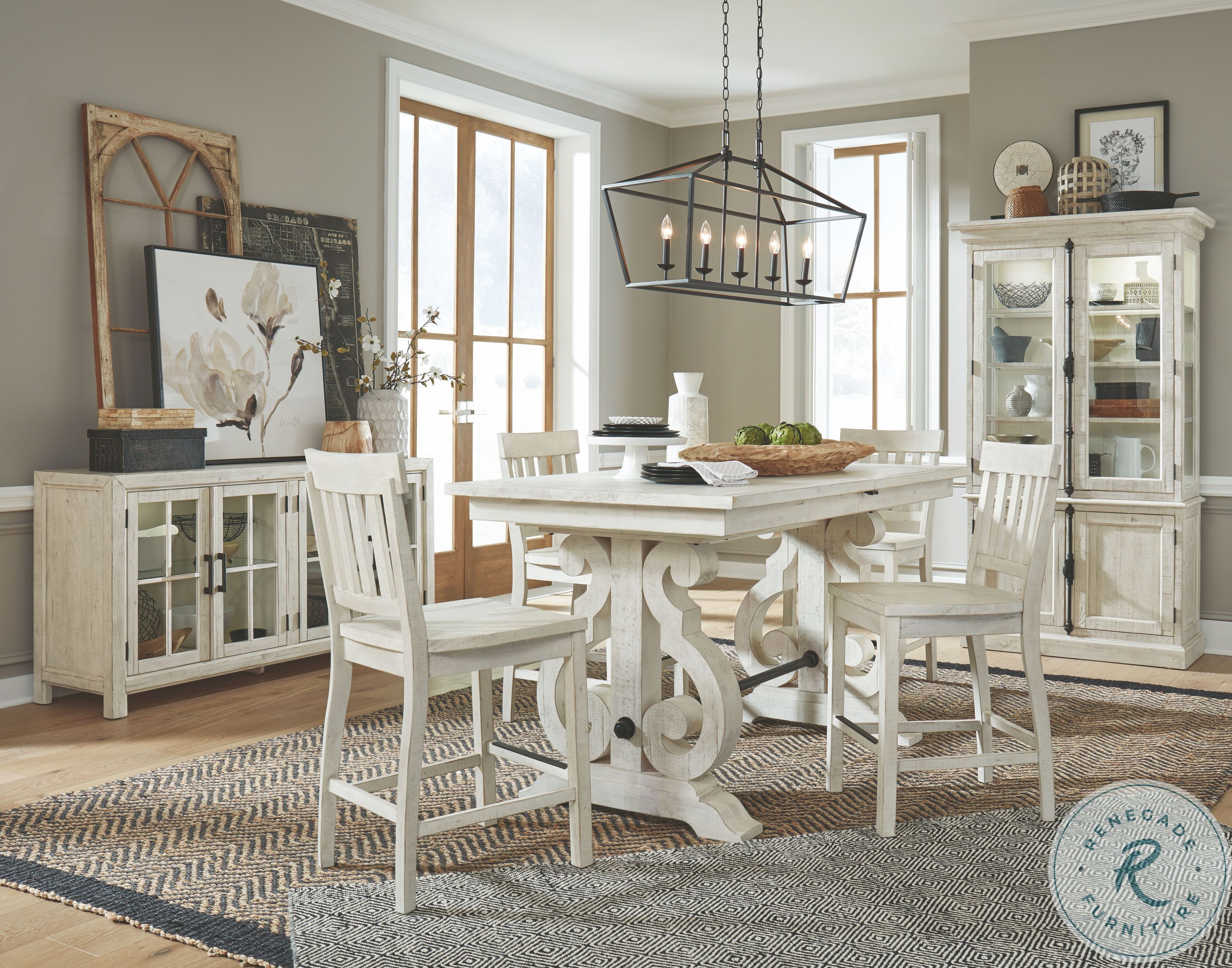 Bronwyn Chalk White Extendable Rectangular Counter Height Dining Table from Magnussen Home