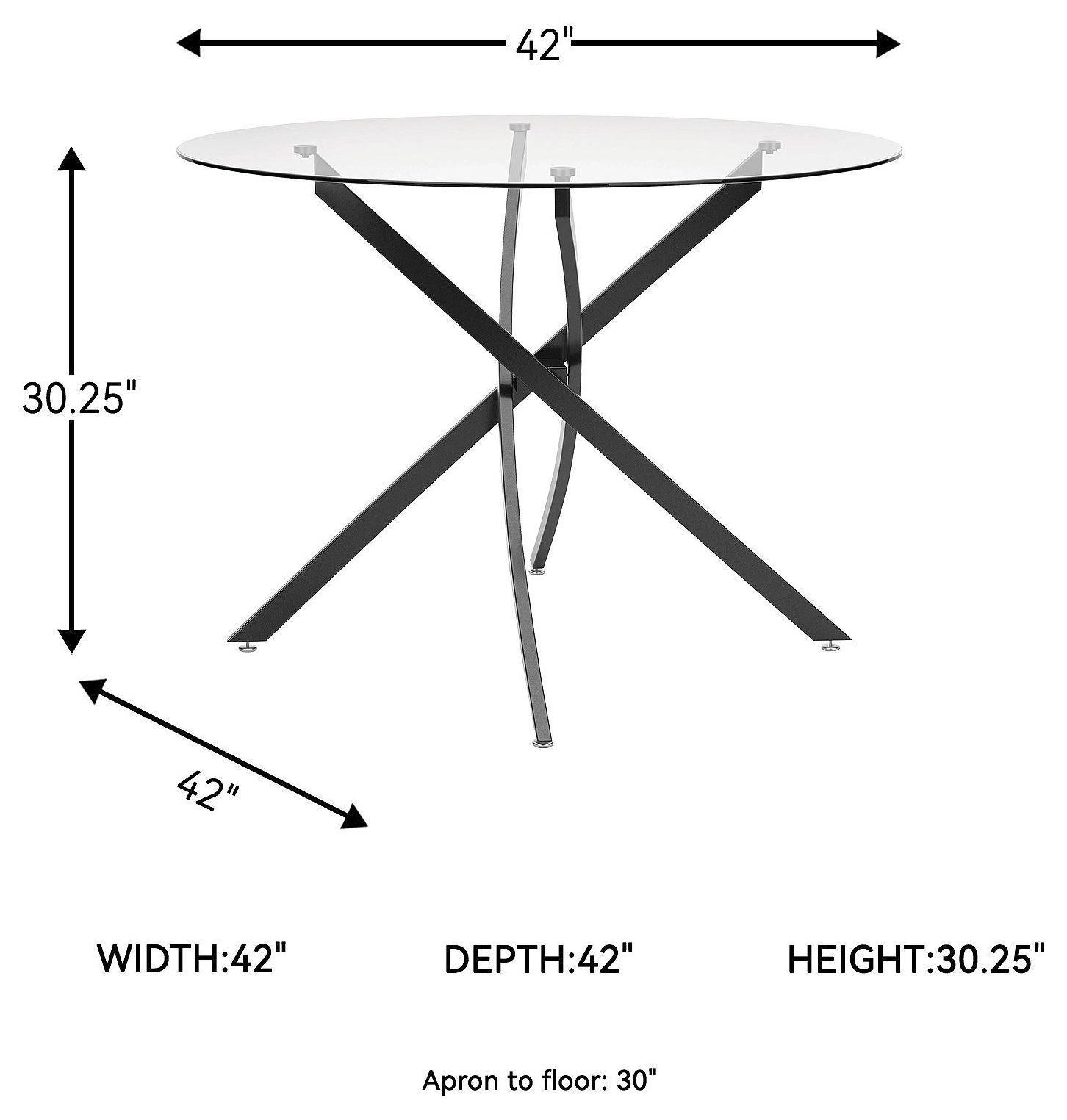 Pharwynn Black Round Dining Table