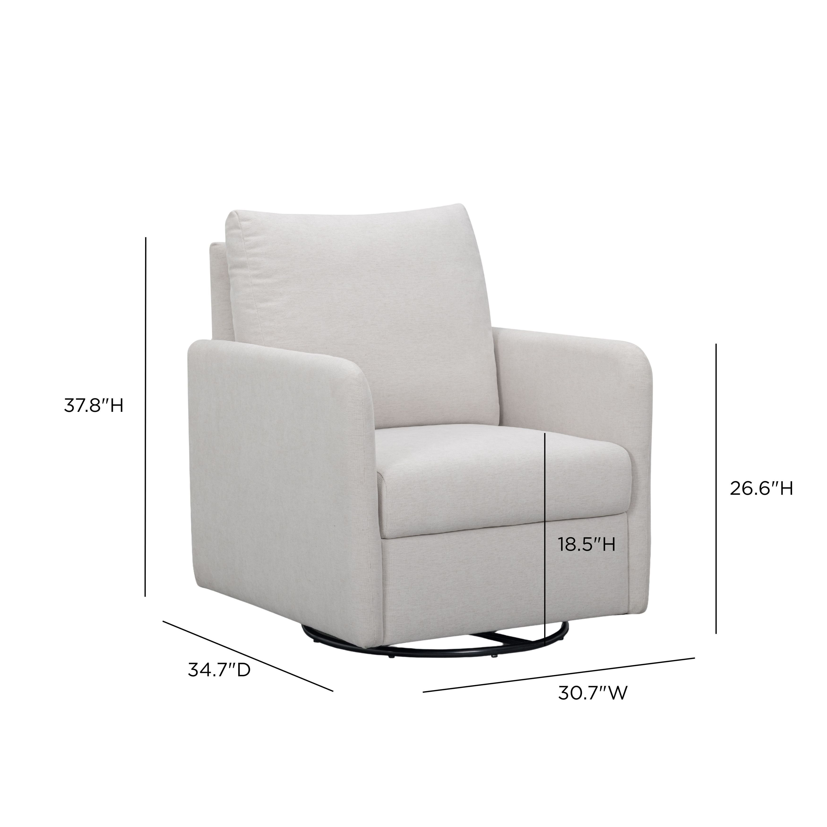 Nancy Light Gray Upholstered Swivel Glider Rocker Nursing Chair