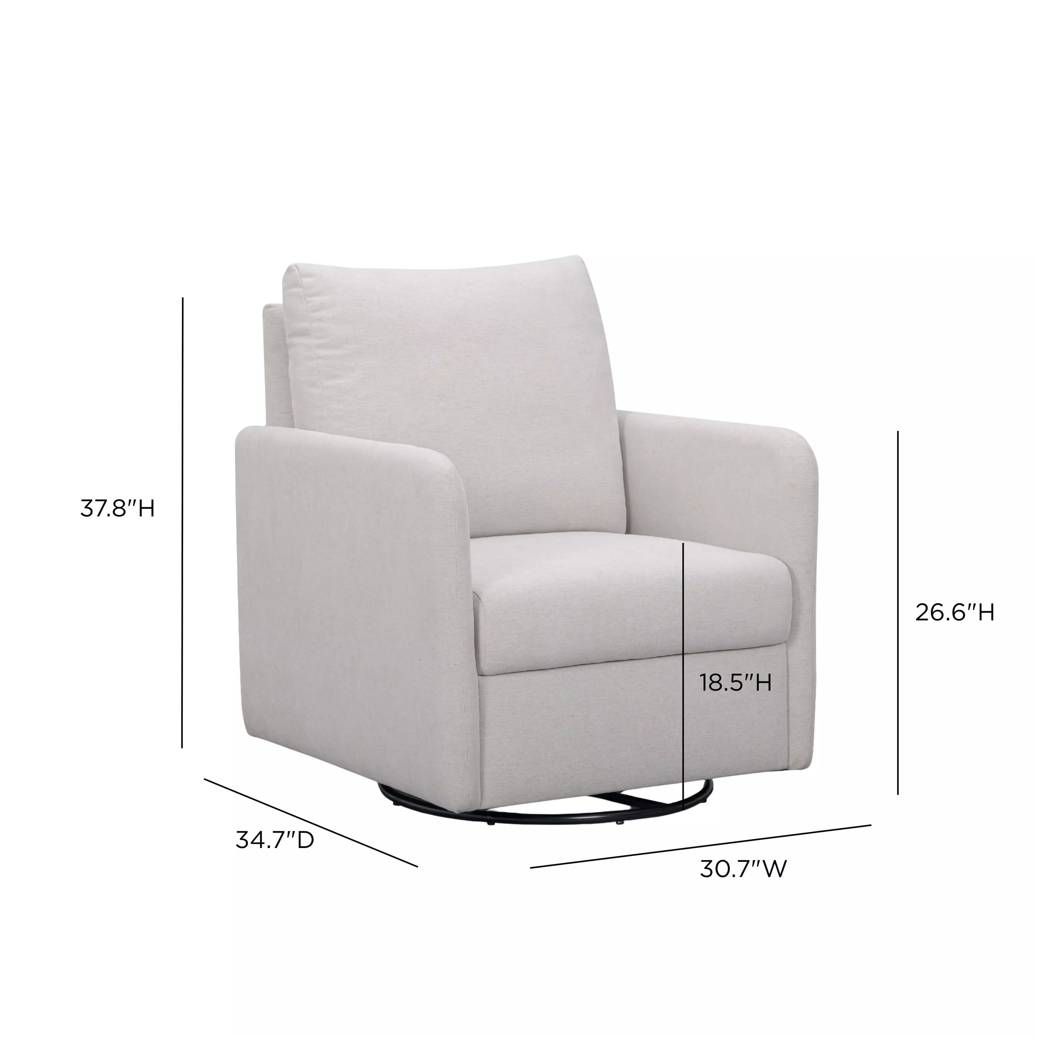 Nancy Light Gray Upholstered Swivel Glider Rocker Nursing Chair