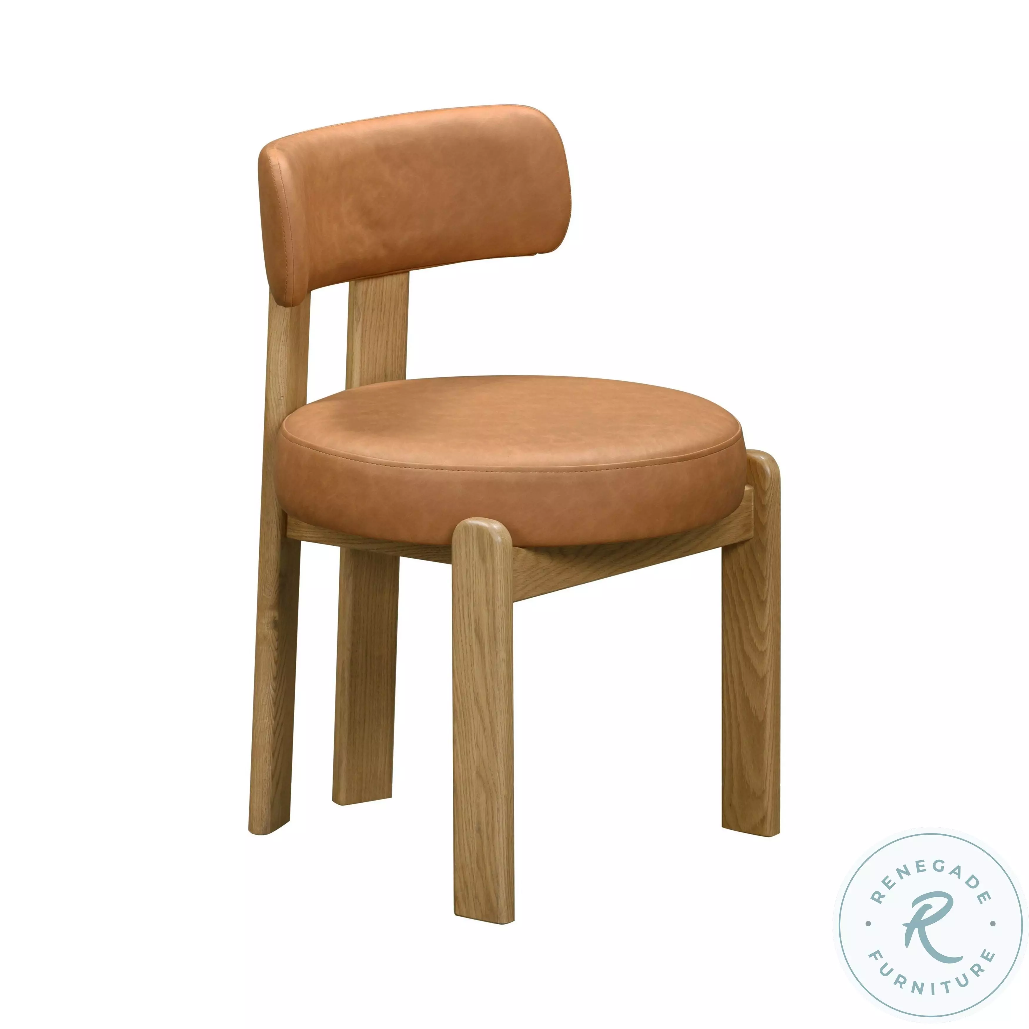 Odessa Saddle Brown Vegan Leather Dining Chair From TOV | Coleman
