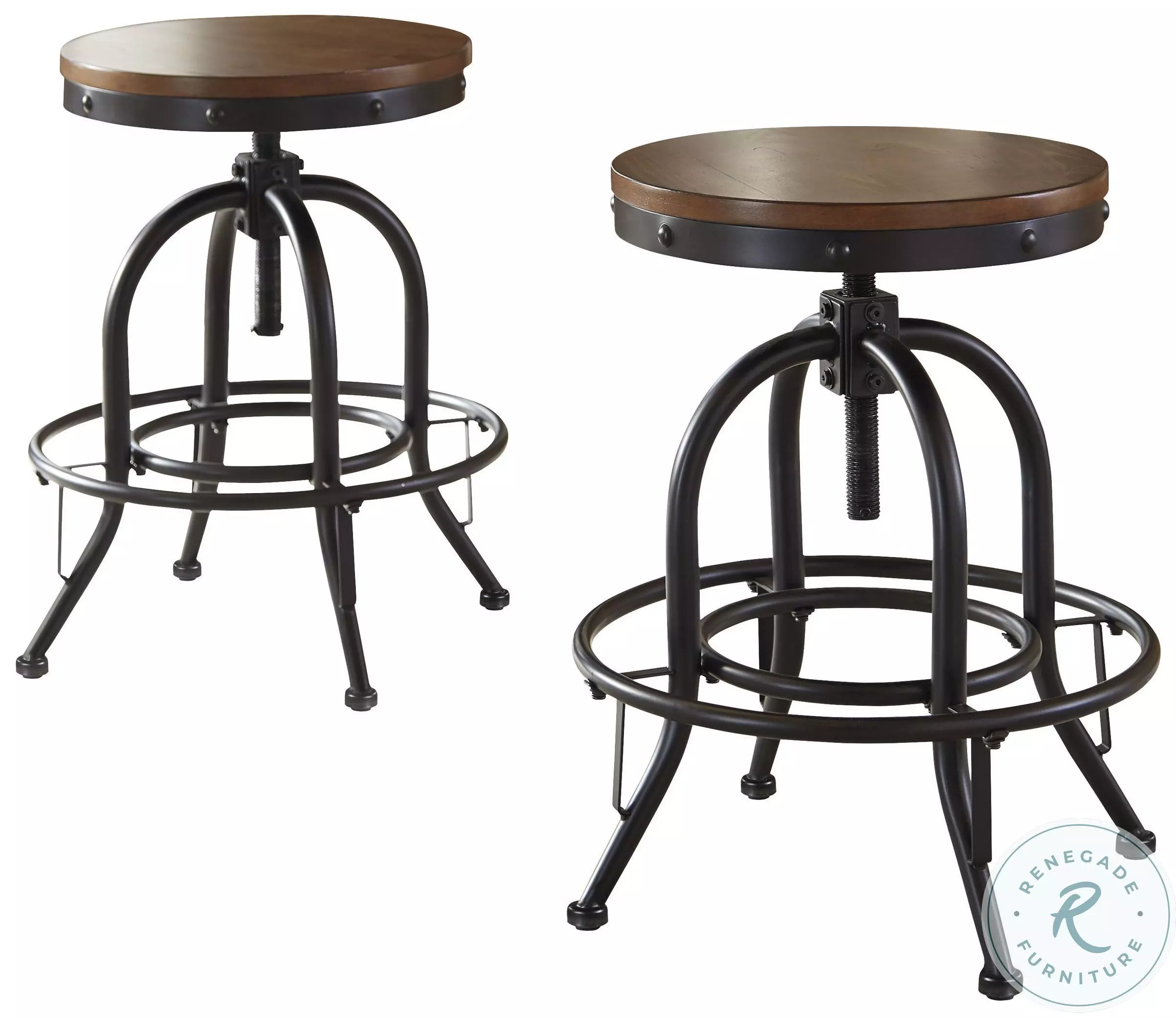 Valebeck Brown Swivel Bar Stool Set of 2 From Home Gallery Stores