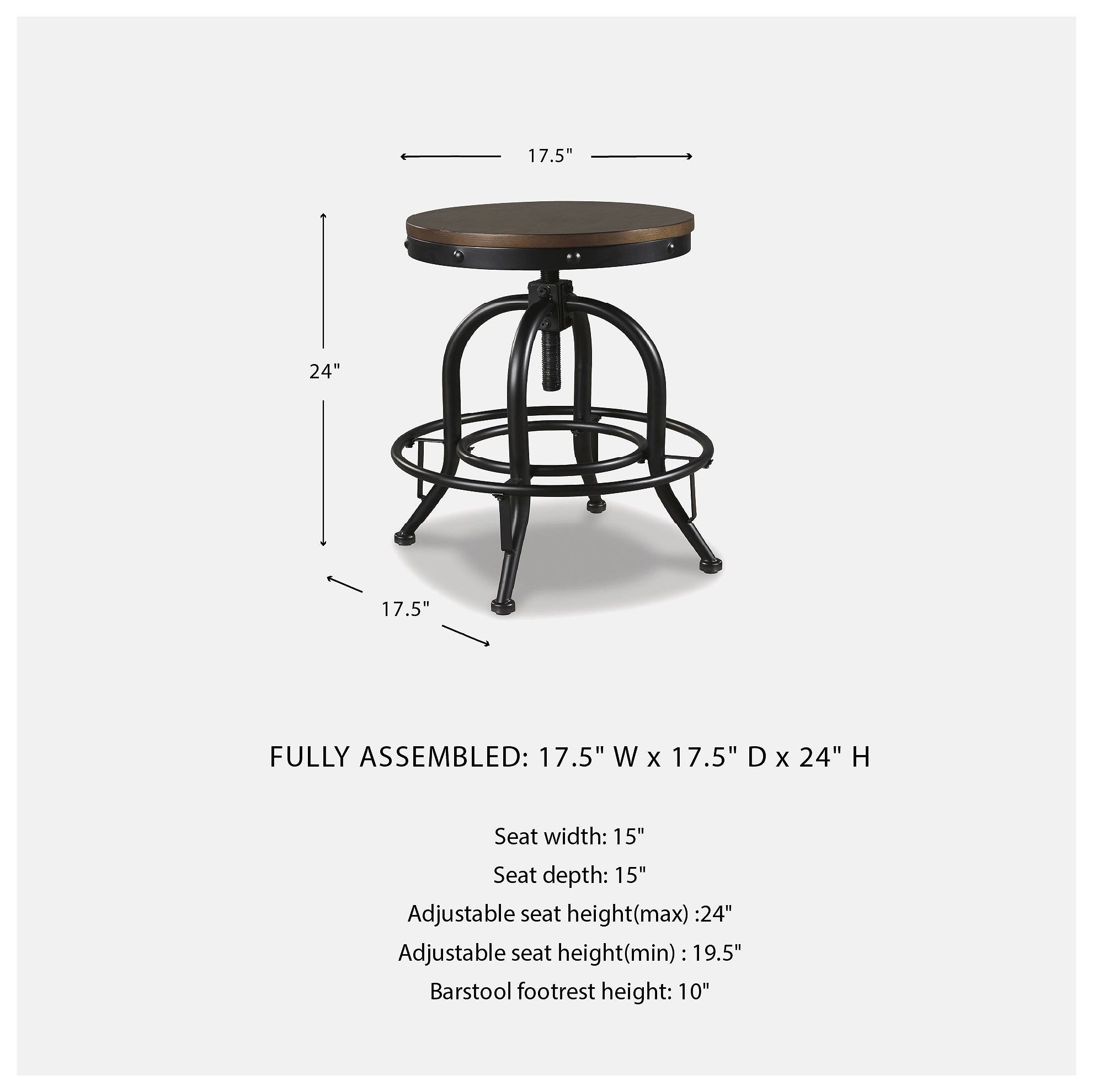 Valebeck Brown Swivel Bar Stool Set of 2