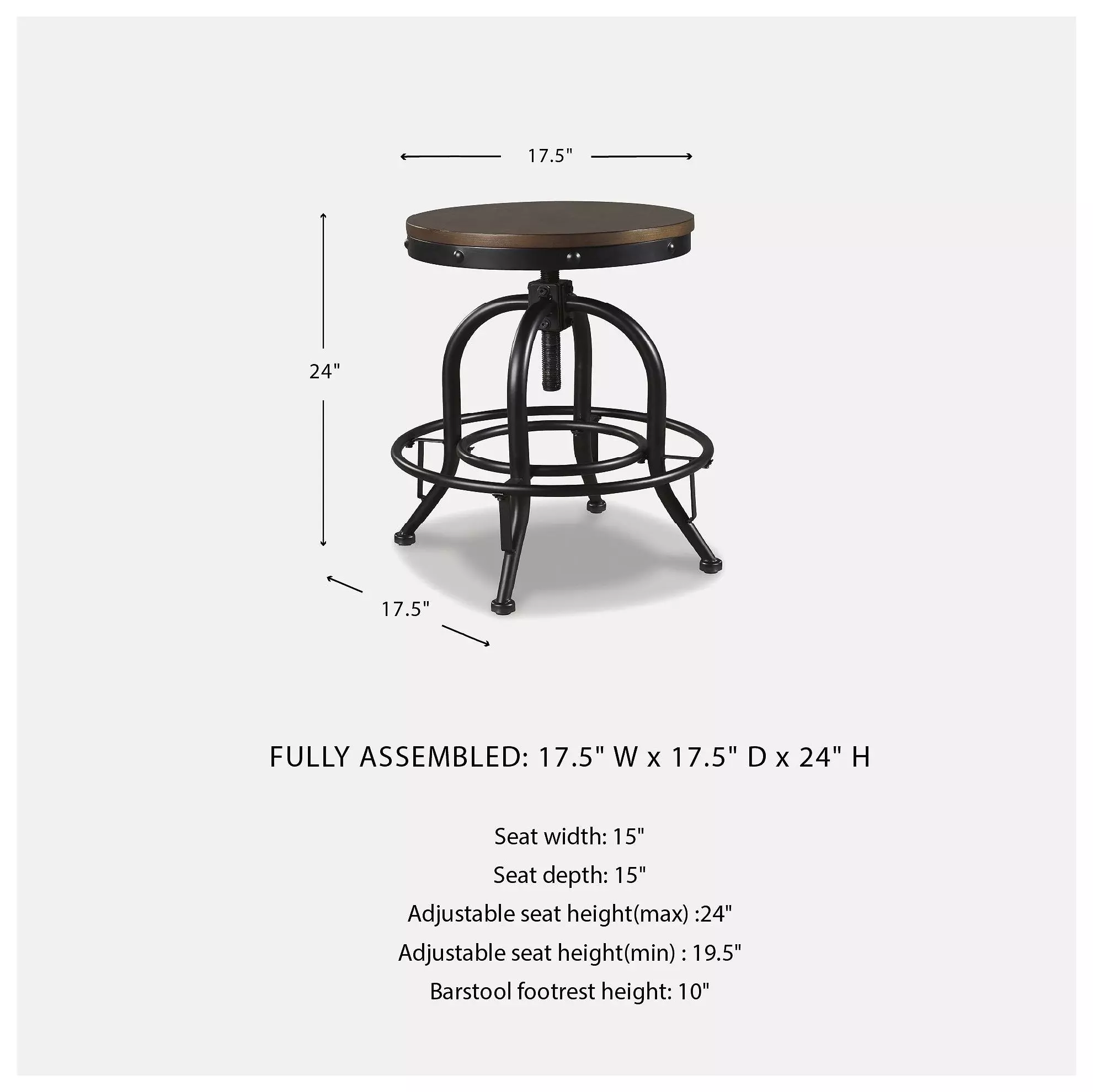 Valebeck Brown Swivel Bar Stool Set of 2