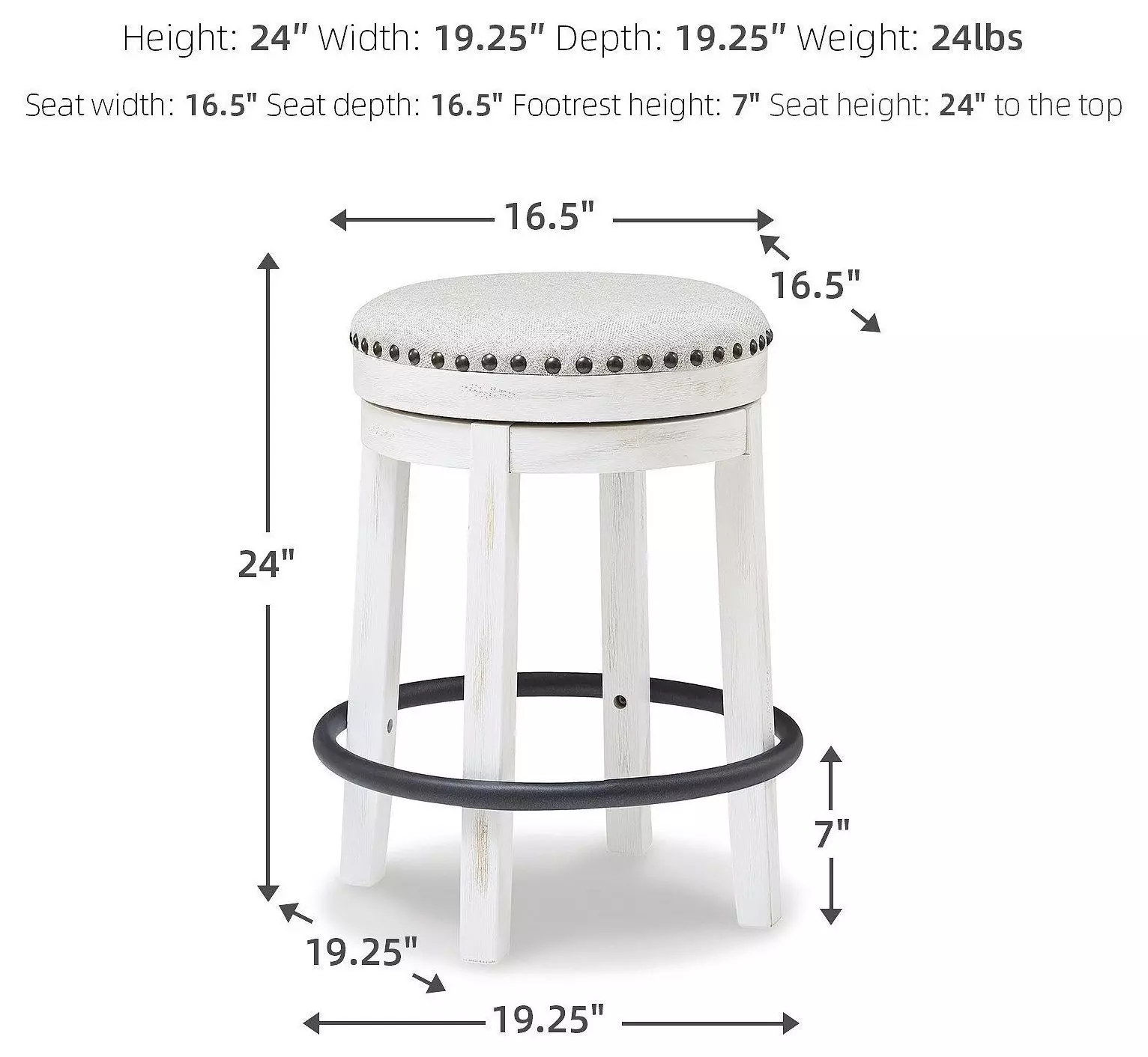 Valebeck Beige And White Swivel Counter Height Stool