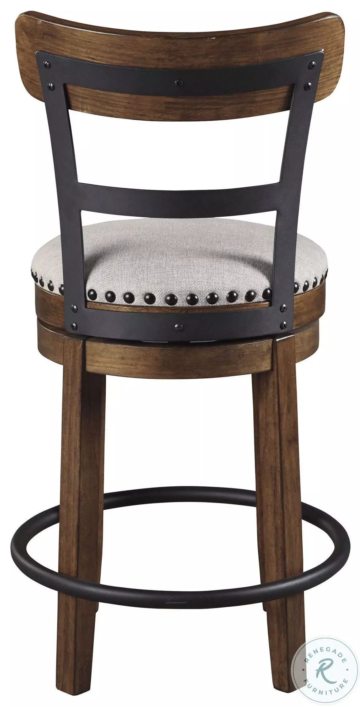 Valebeck Brown Upholstered Swivel Counter Height Stool From Home