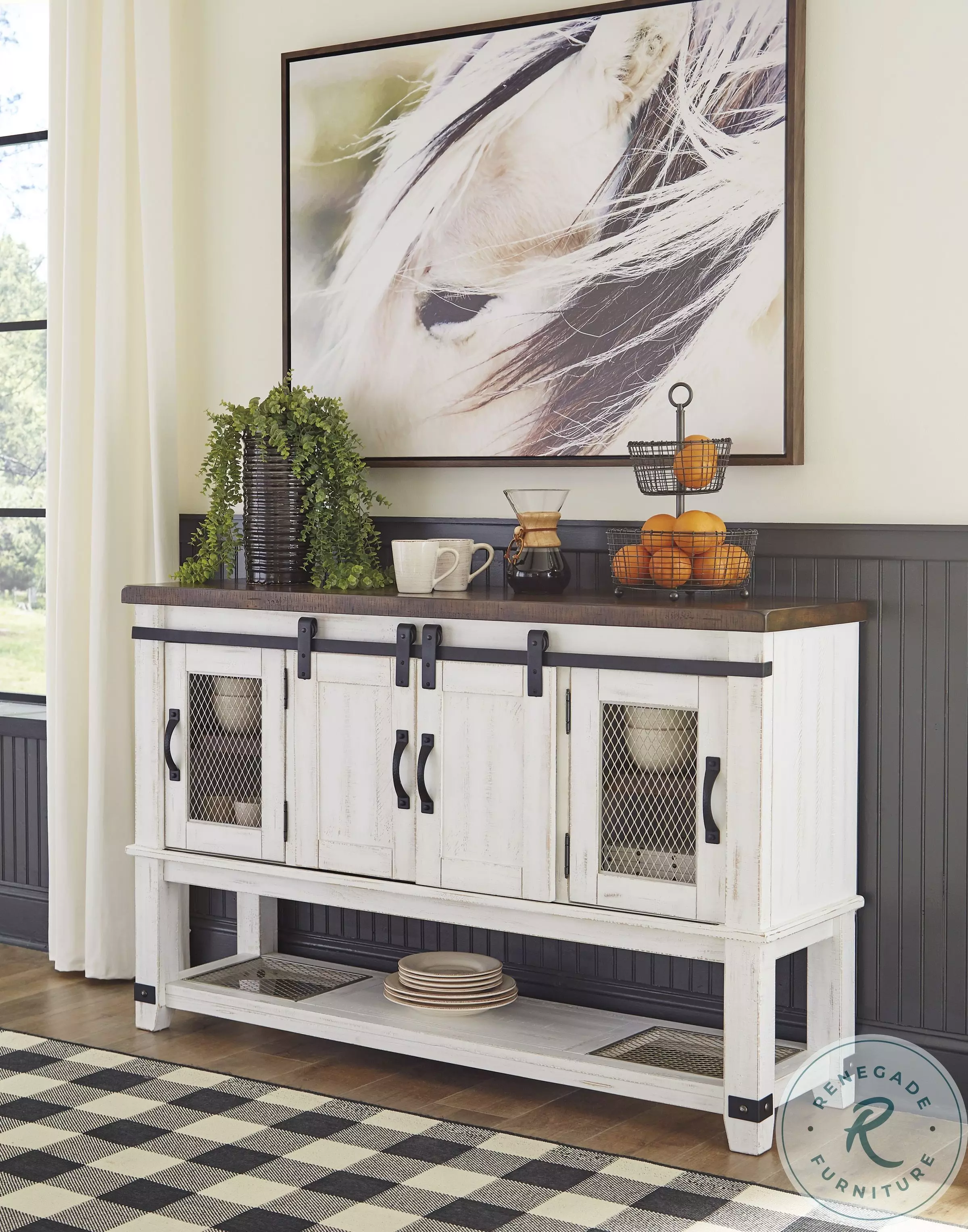 Valebeck White and Brown Server From Home Gallery Stores | Home