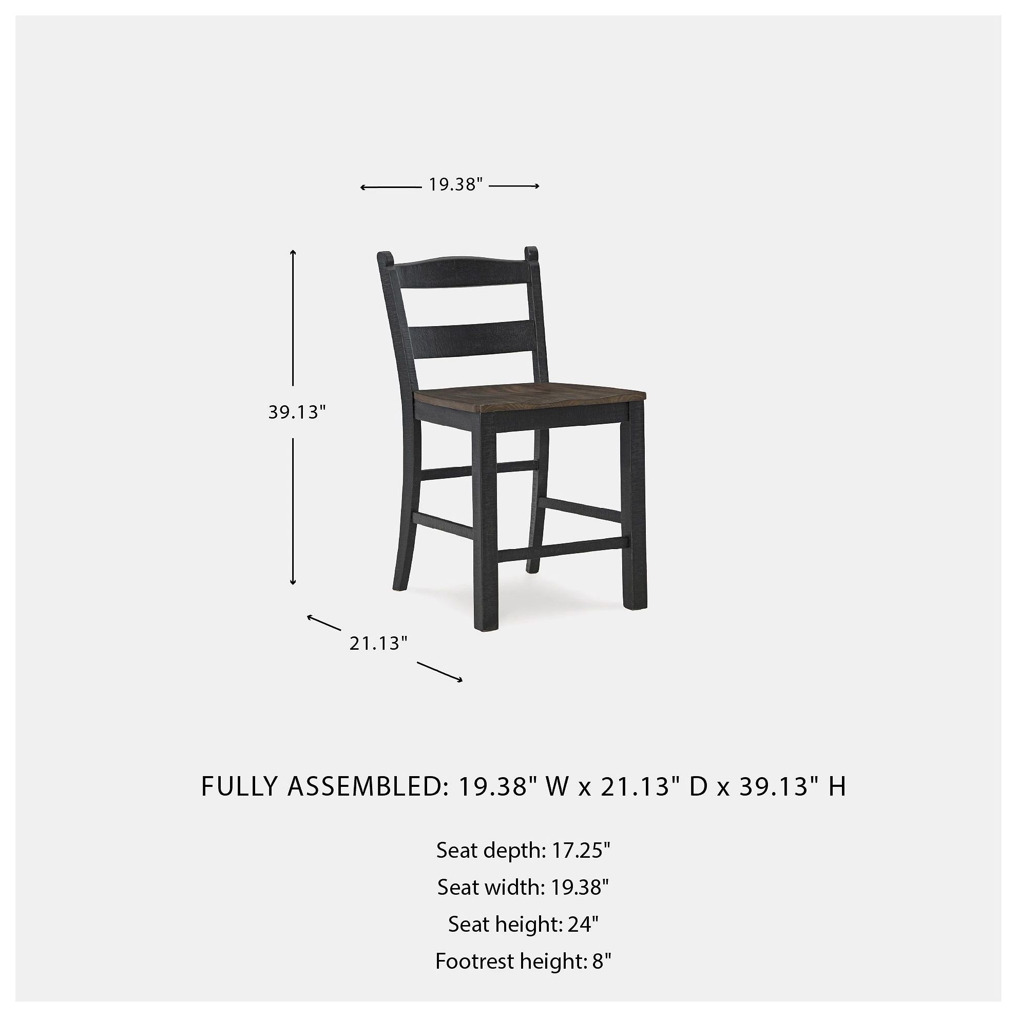 Valebeck Black And Brown Bar Stool Set of 2