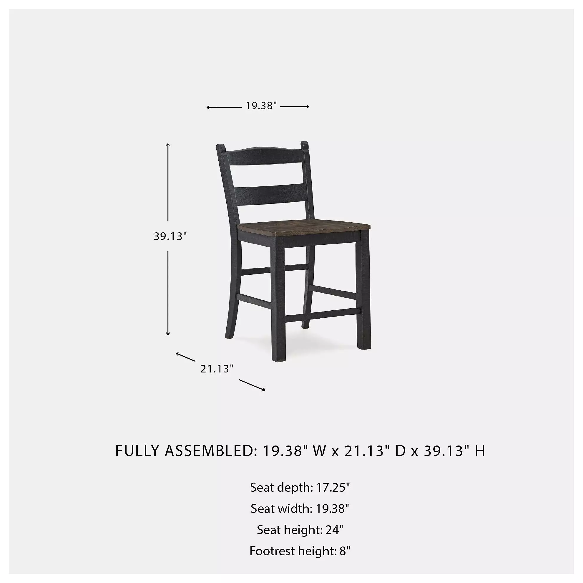 Valebeck Black And Brown Bar Stool Set of 2
