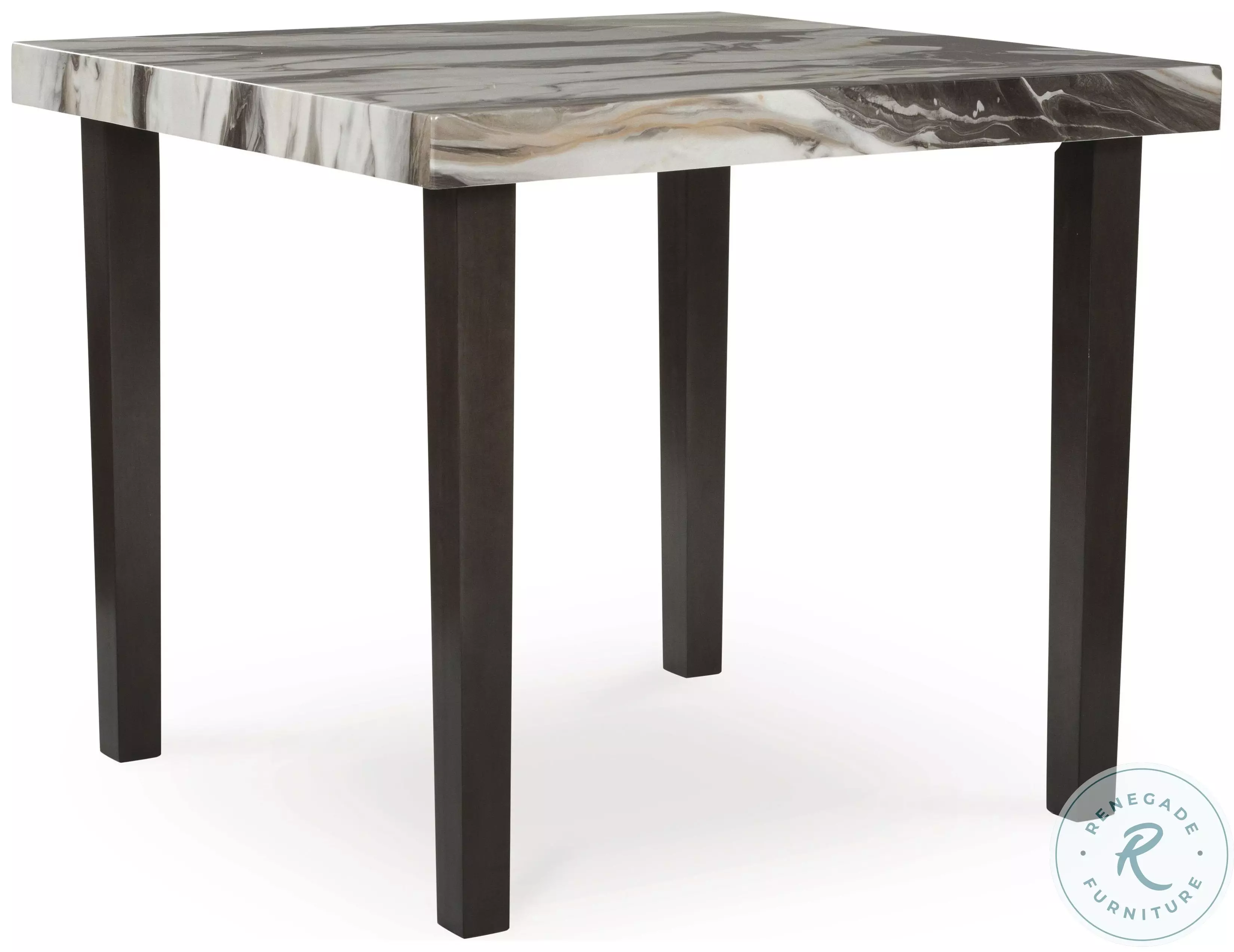 Zendalia Dark Brown and Beige Counter Height Dining Table