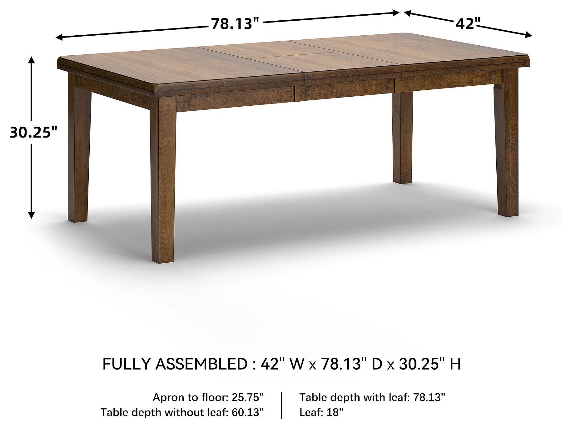 Ralene Medium Brown Rectangular Butterfly Extendable Dining Table