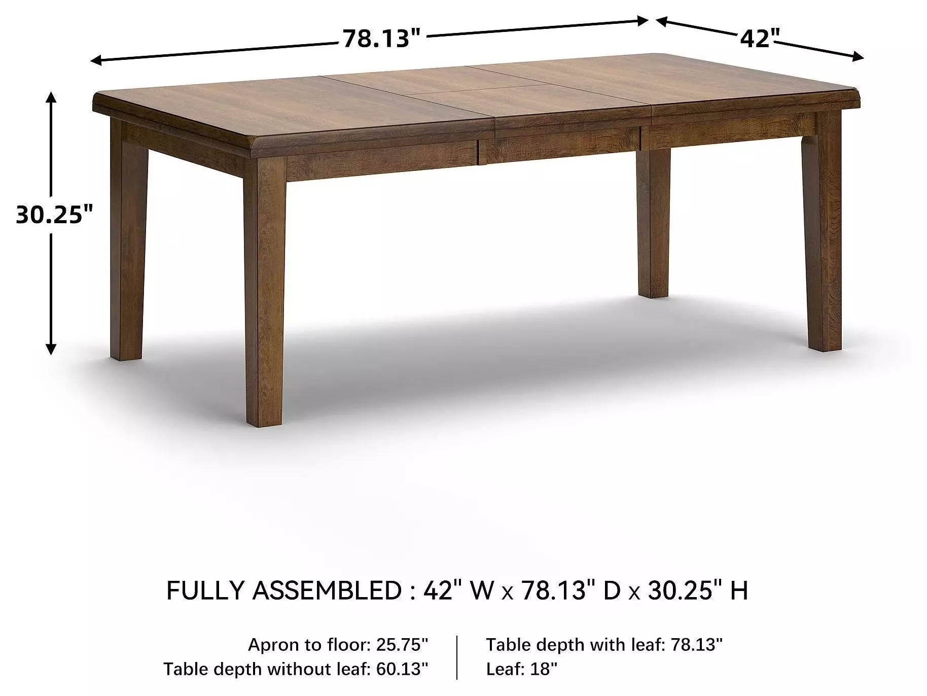Ralene Medium Brown Rectangular Butterfly Extendable Dining Table