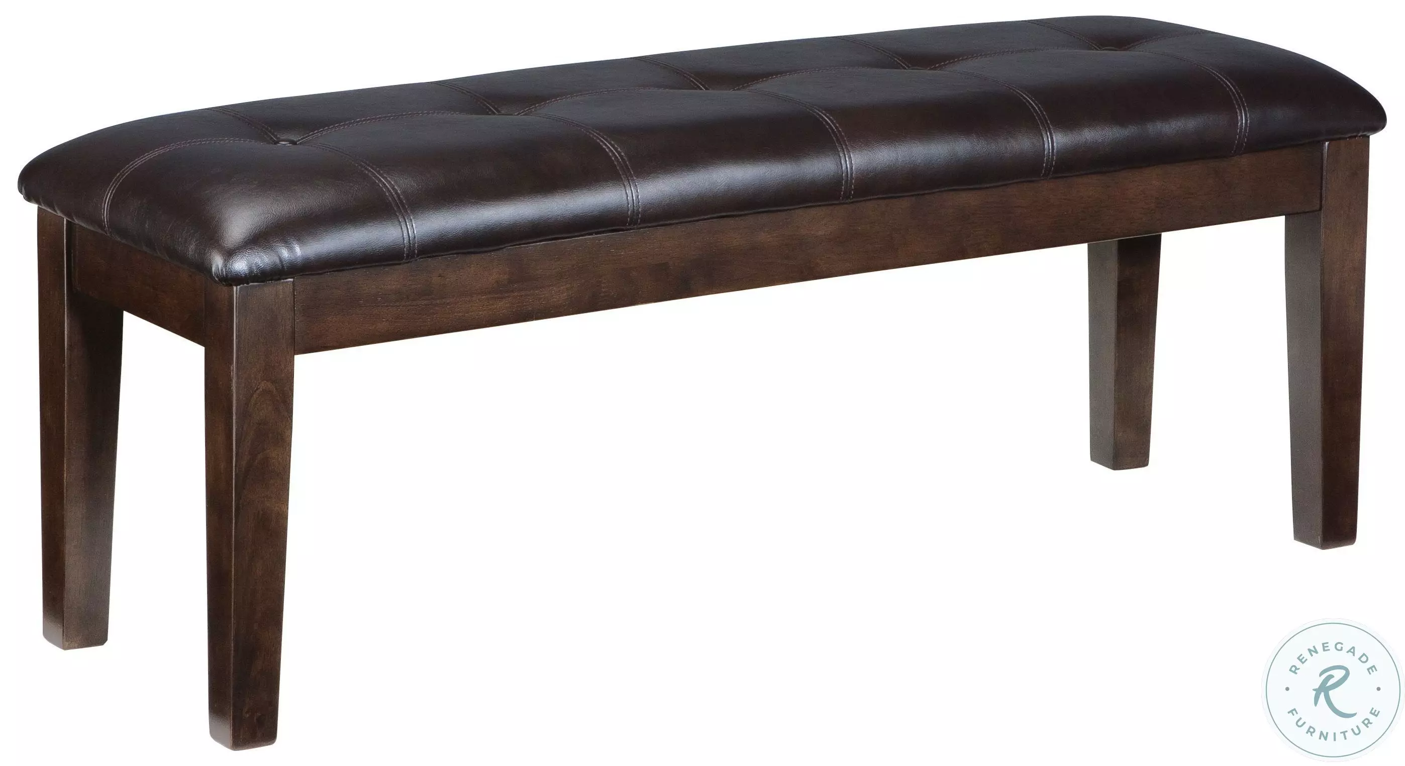 Haddigan Dark Brown Large Upholstered Dining Room Bench from