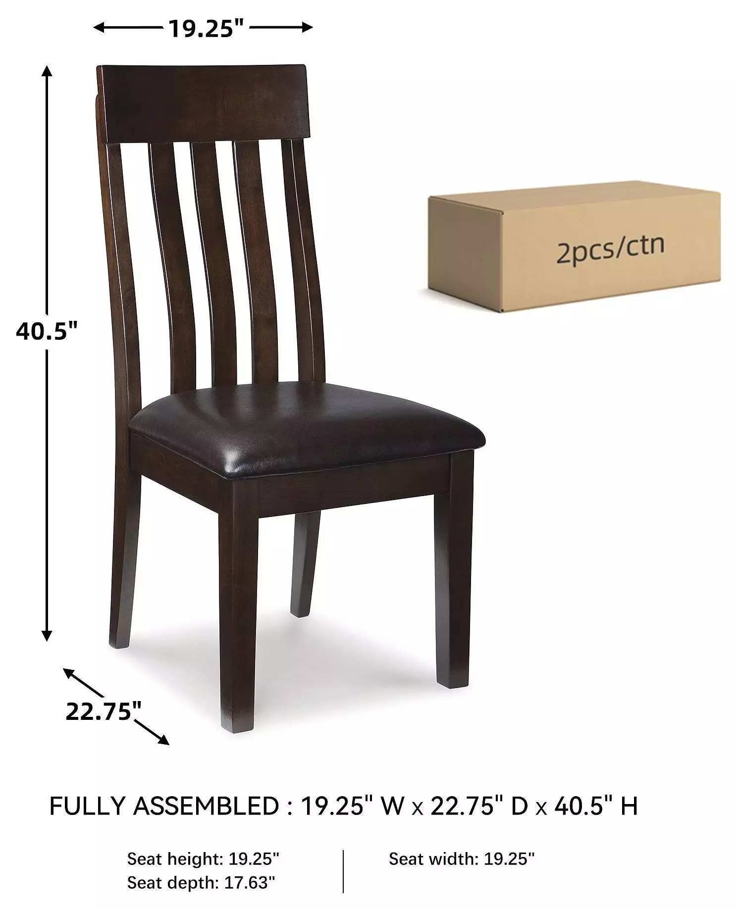 Haddigan Dark Brown Dining Upholstered Side Chair Set Of 2
