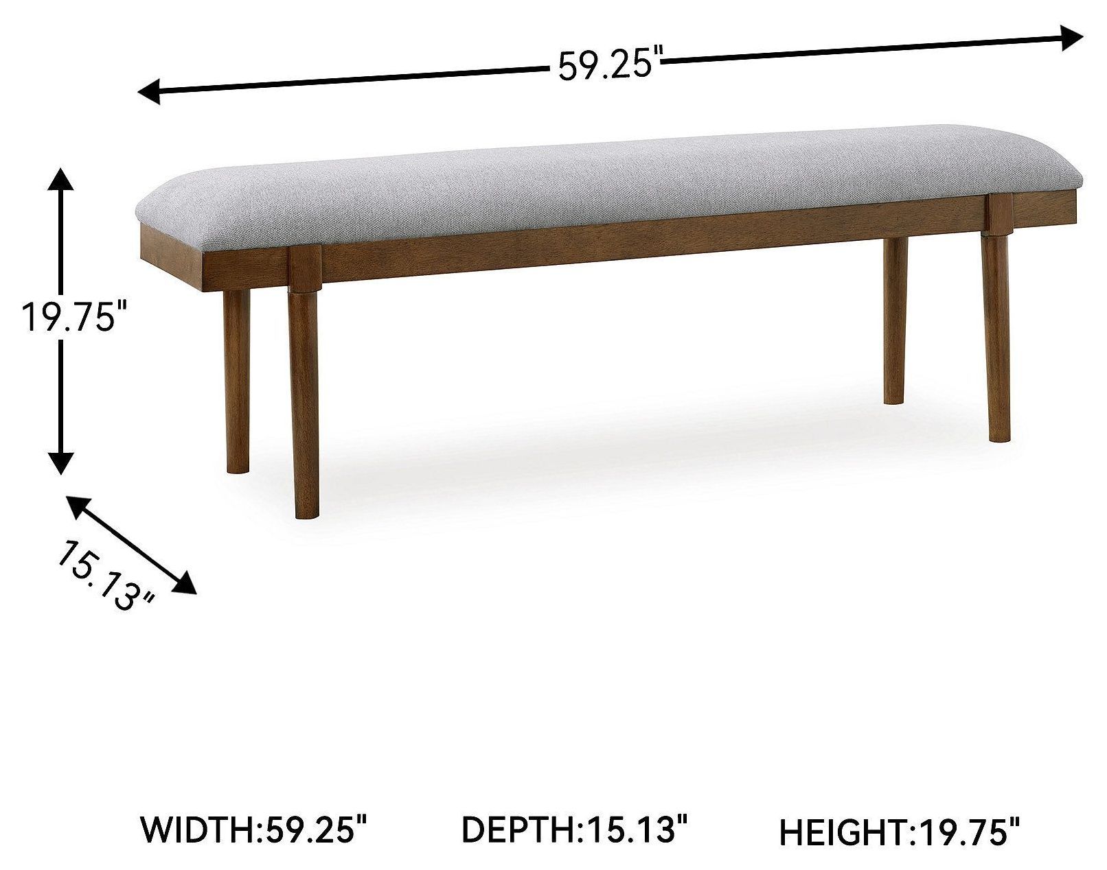 Lyncott Beige Upholstered Bench
