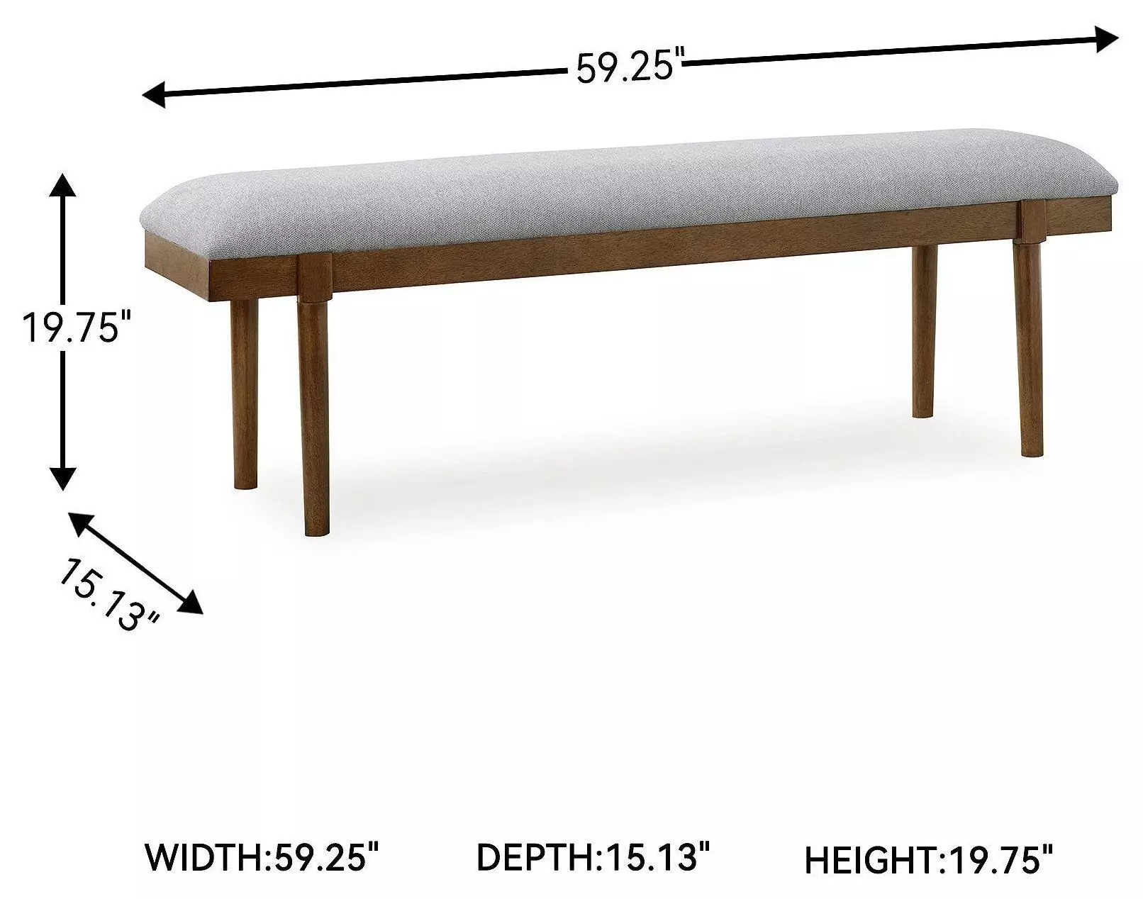 Lyncott Beige Upholstered Bench
