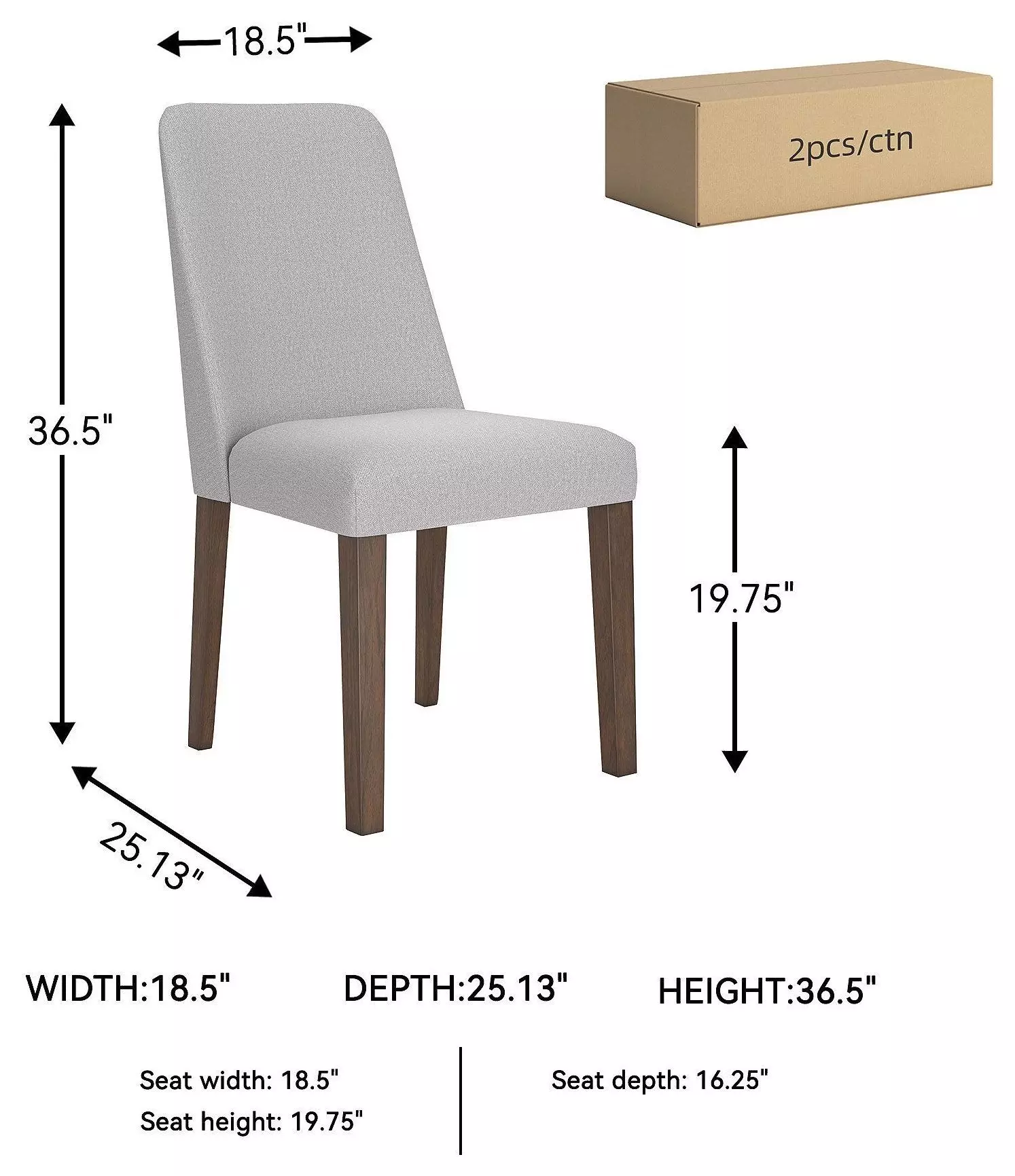 Lyncott Gray Dining Chair Set of 2