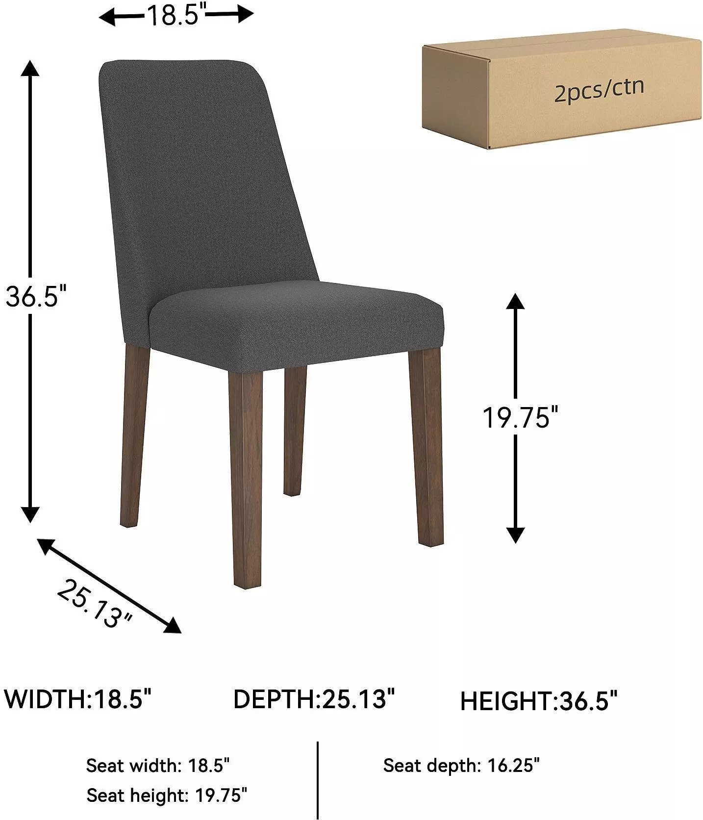 Lyncott Charcoal Dining Chair Set of 2