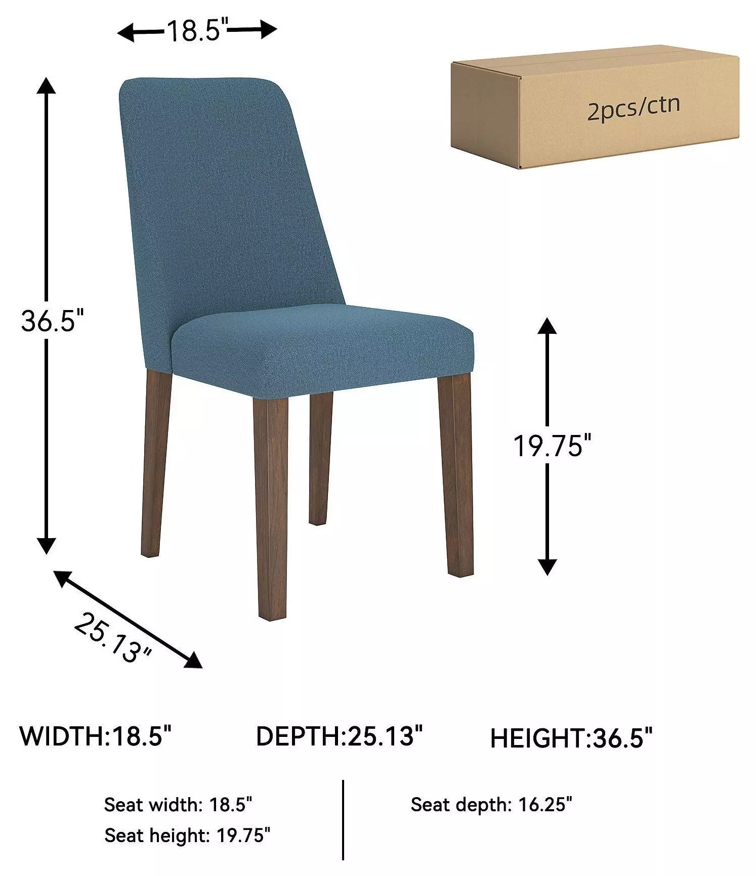 Lyncott Blue Dining Chair Set of 2