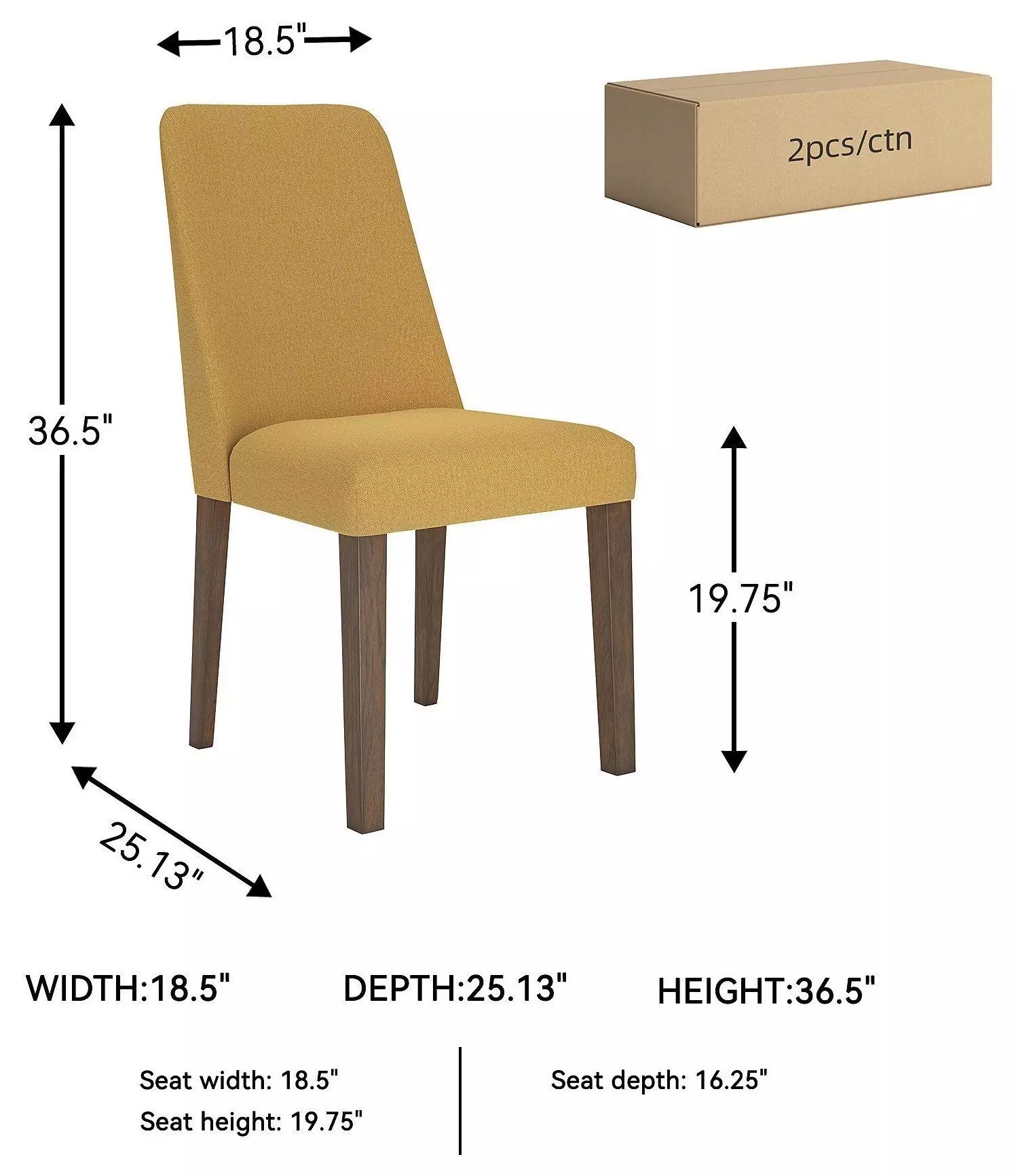 Lyncott Mustard Dining Chair Set of 2