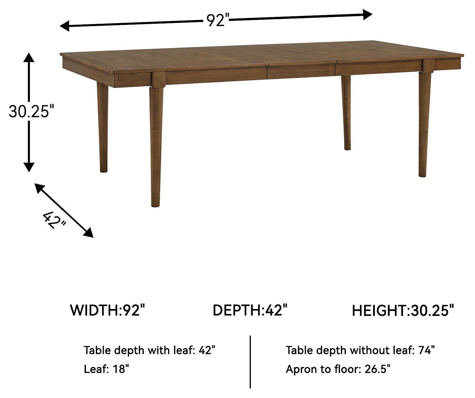Lyncott Medium Brown Extendable Dining Table