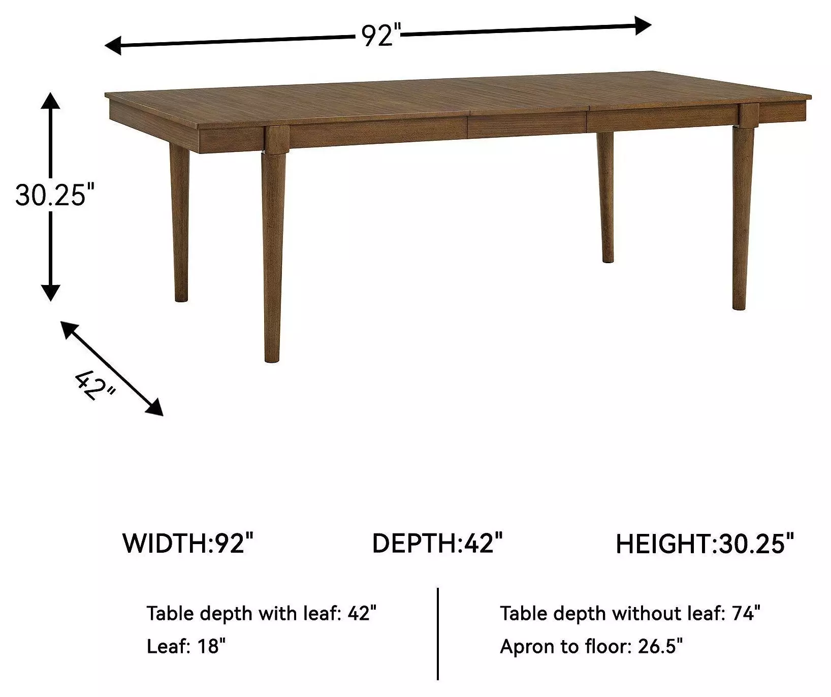 Lyncott Medium Brown Extendable Dining Table